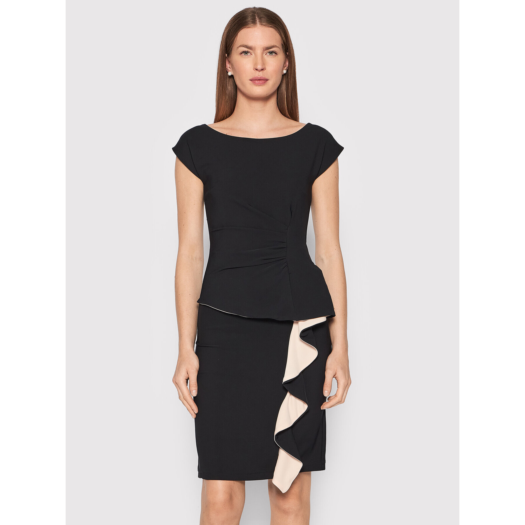 Rinascimento Rochie cocktail CFC0107604003 Negru Slim Fit - Pled.ro