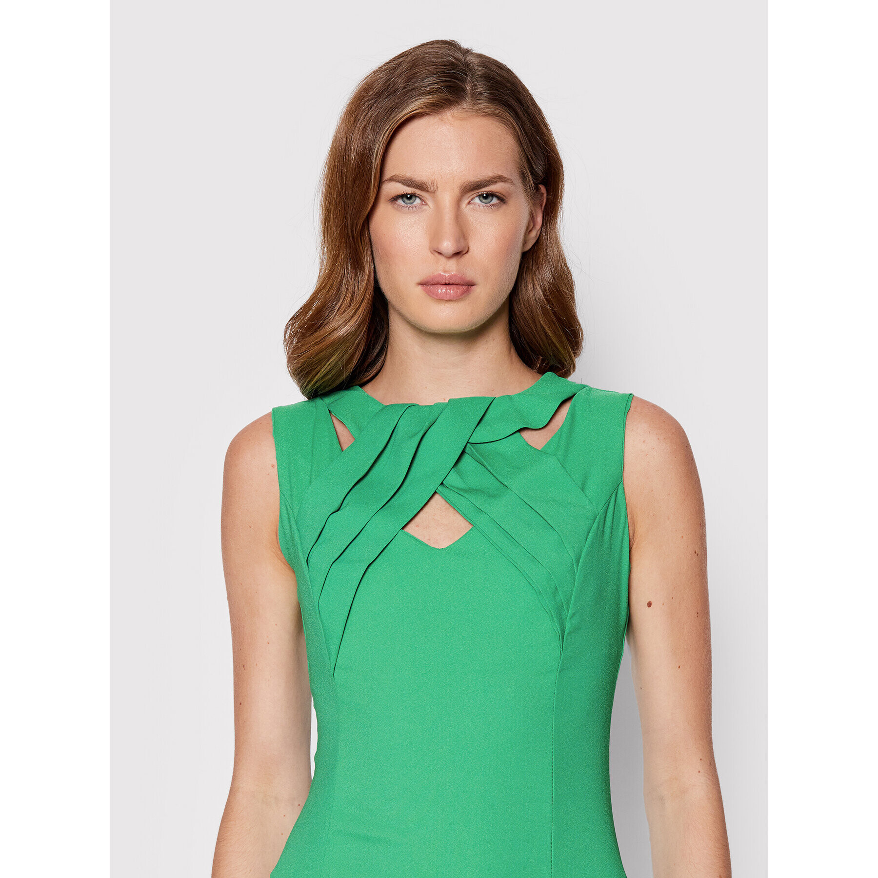 Rinascimento Rochie cocktail CFC0109266003 Verde Slim Fit - Pled.ro