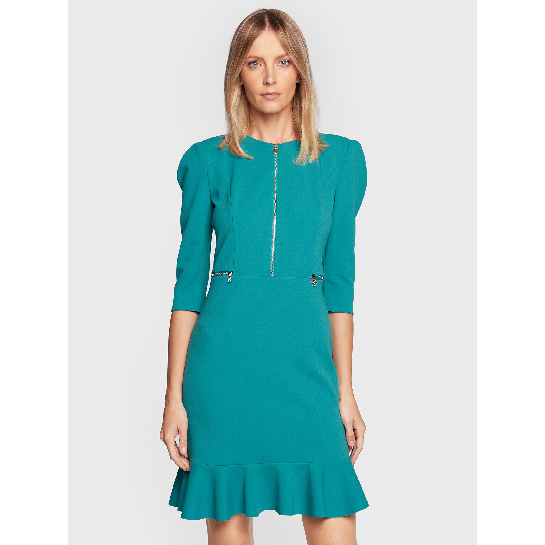 Rinascimento Rochie cocktail CFC0111065003 Verde Regular Fit - Pled.ro