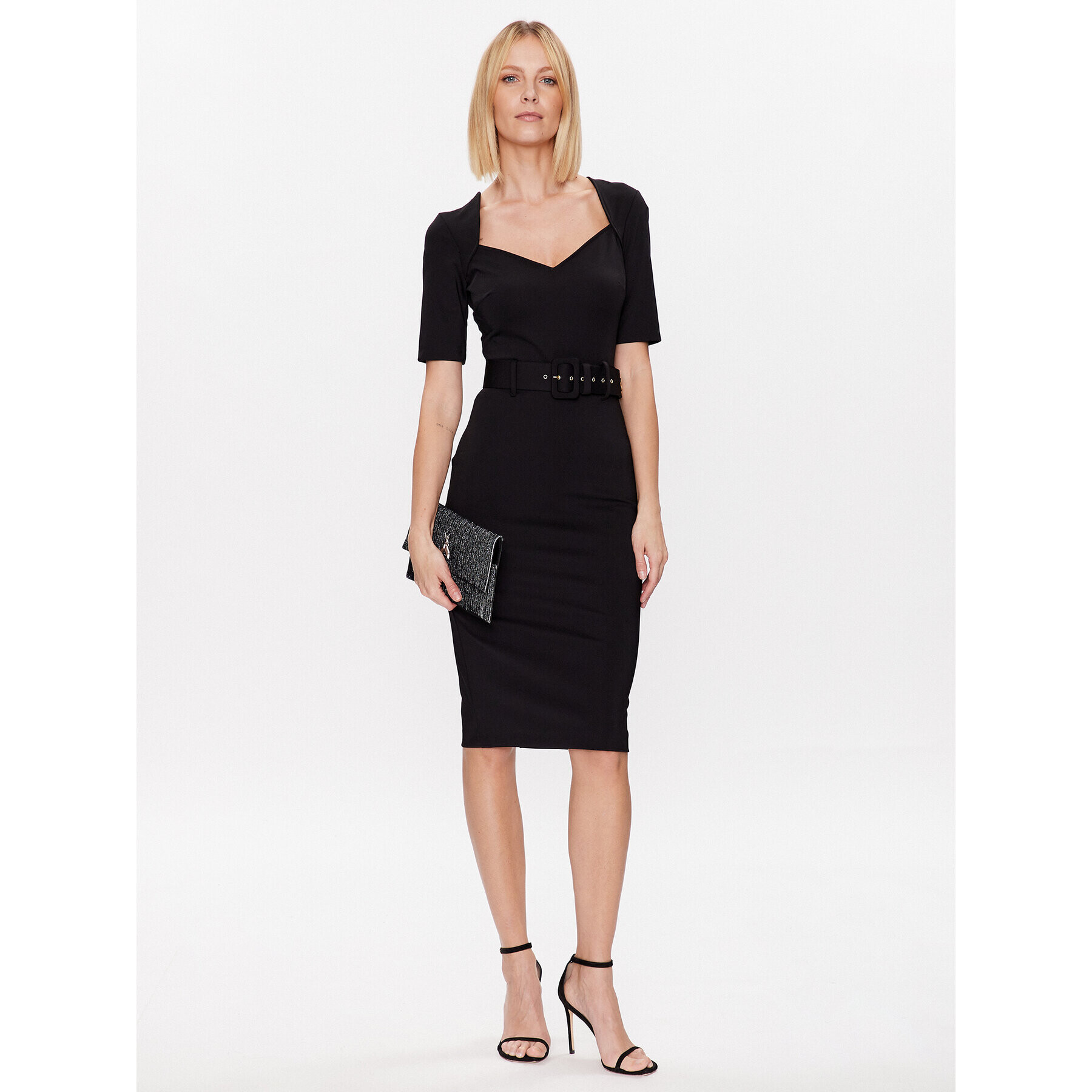 Rinascimento Rochie cocktail CFC0112555003 Negru Slim Fit - Pled.ro