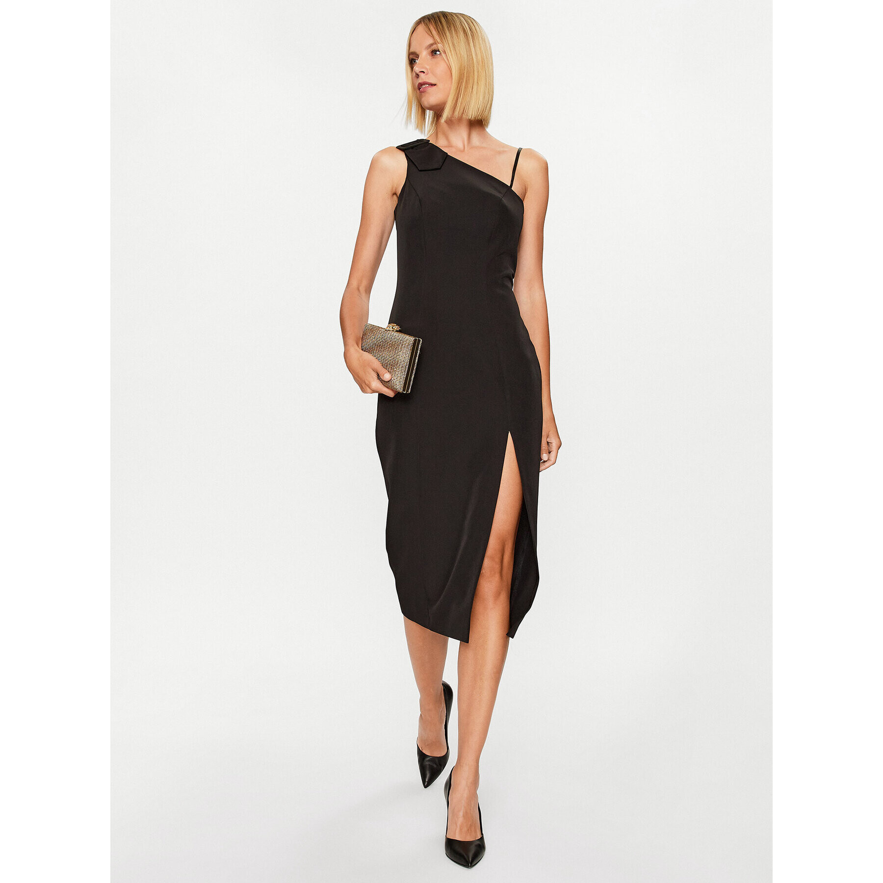 Rinascimento Rochie cocktail CFC0115241003 Negru Regular Fit - Pled.ro