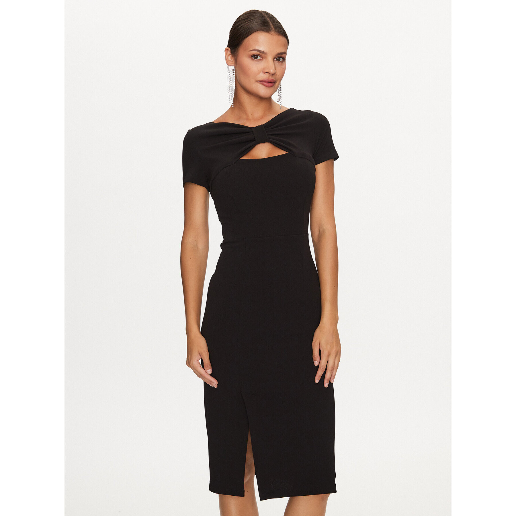 Rinascimento Rochie cocktail CFC0115348003 Negru Slim Fit - Pled.ro