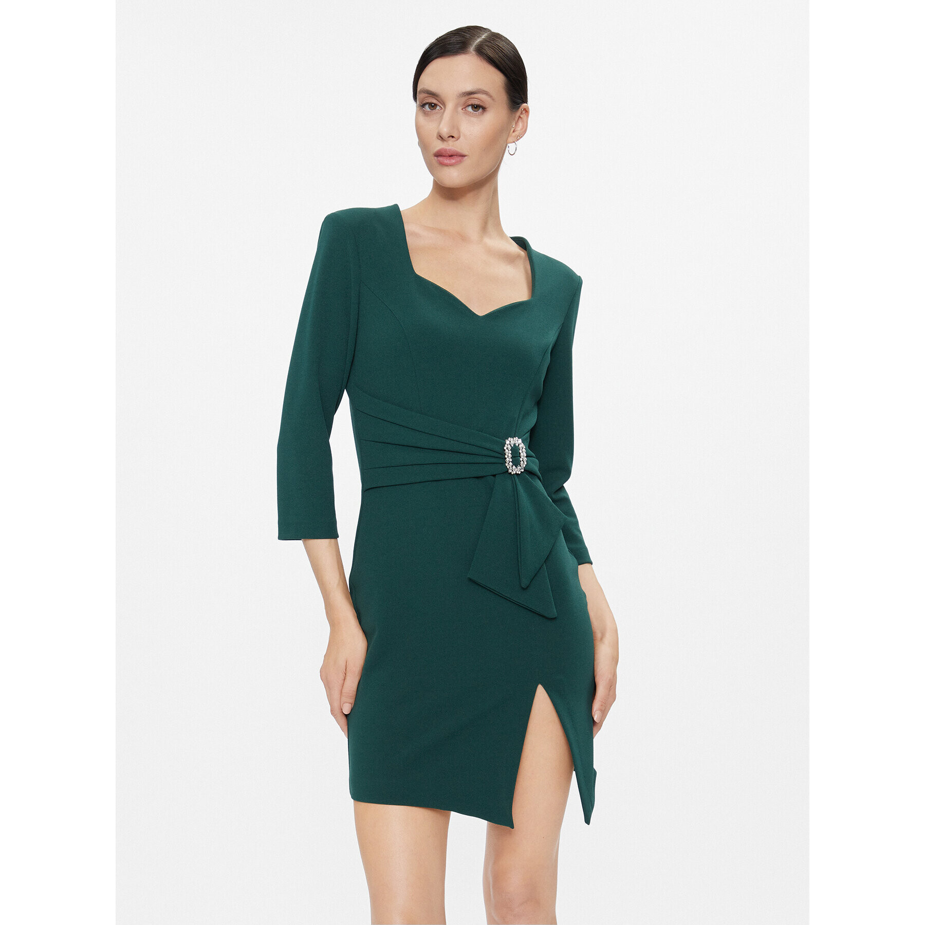 Rinascimento Rochie cocktail CFC0116131003 Verde Slim Fit - Pled.ro