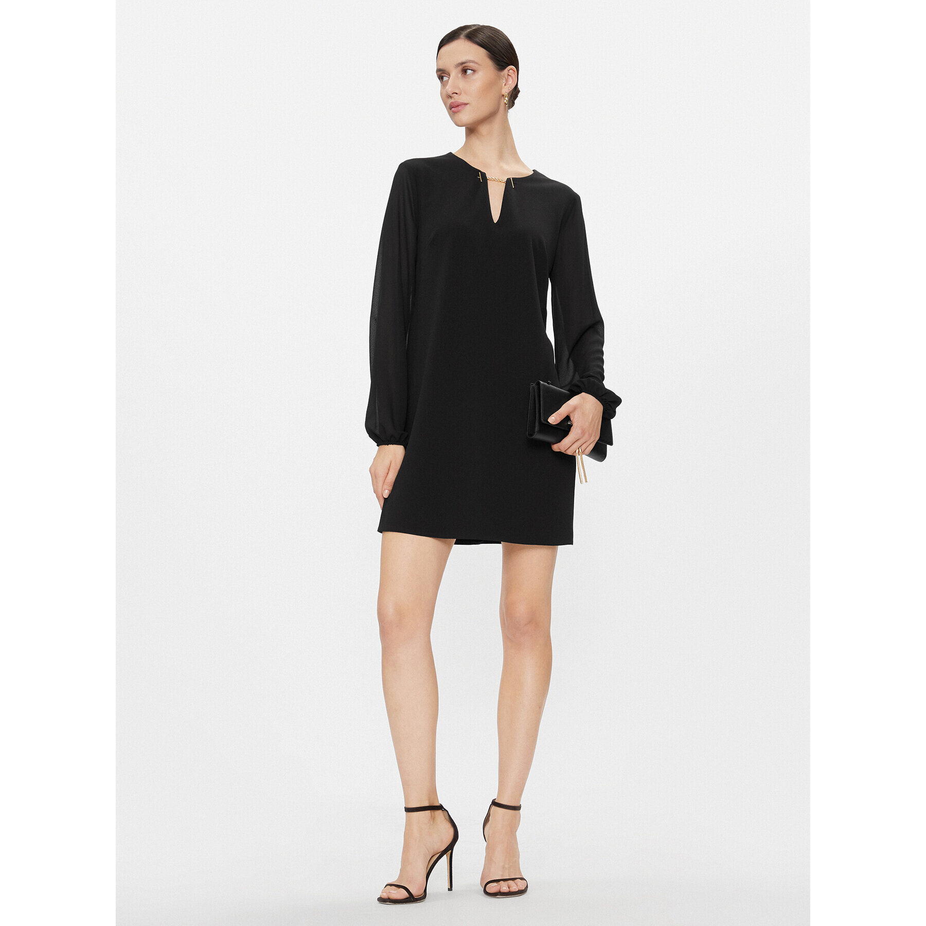 Rinascimento Rochie cocktail CFC0116242003 Negru Relaxed Fit - Pled.ro