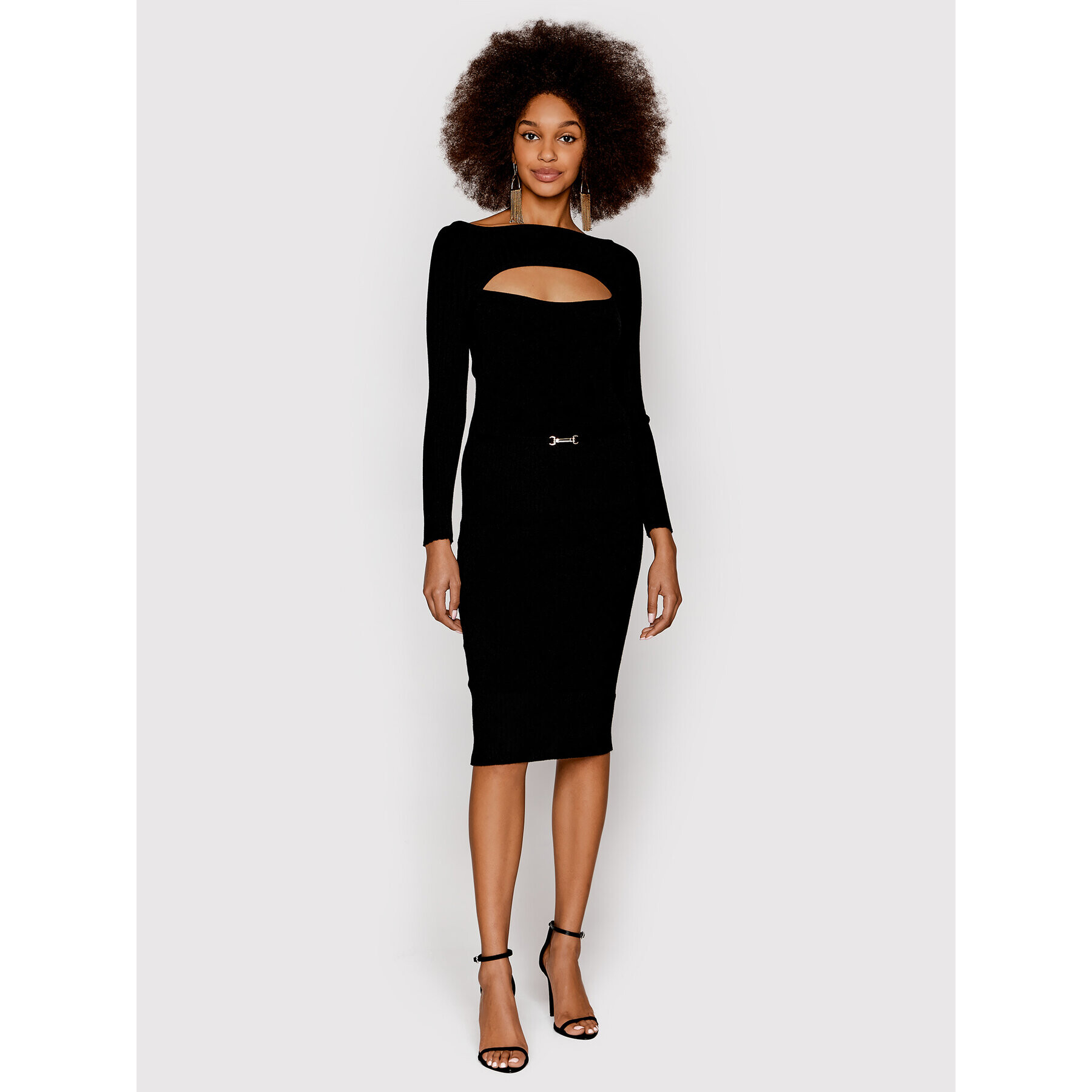 Rinascimento Rochie tricotată CFM0010521003 Negru Slim Fit - Pled.ro