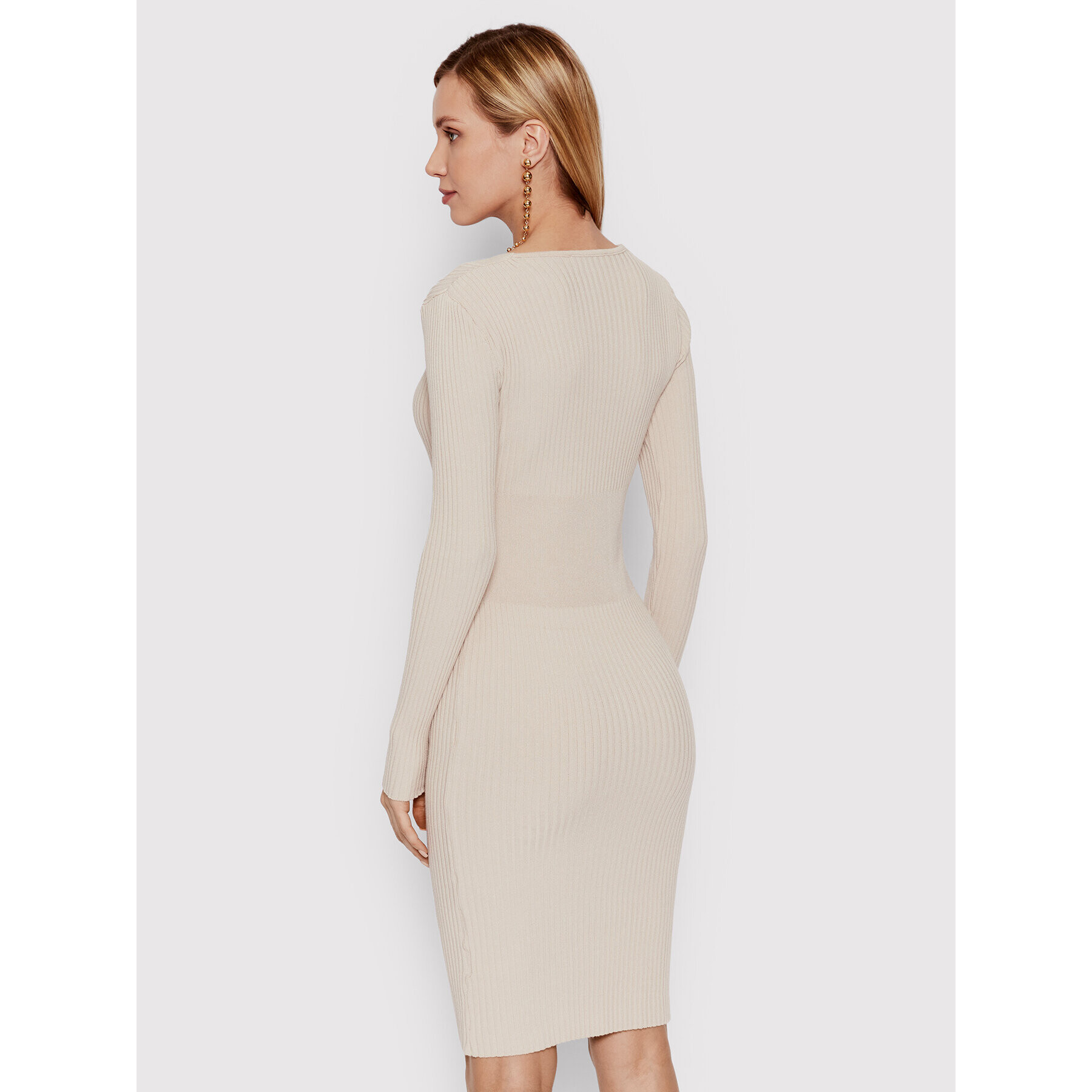 Rinascimento Rochie tricotată CFM0010758003 Bej Slim Fit - Pled.ro