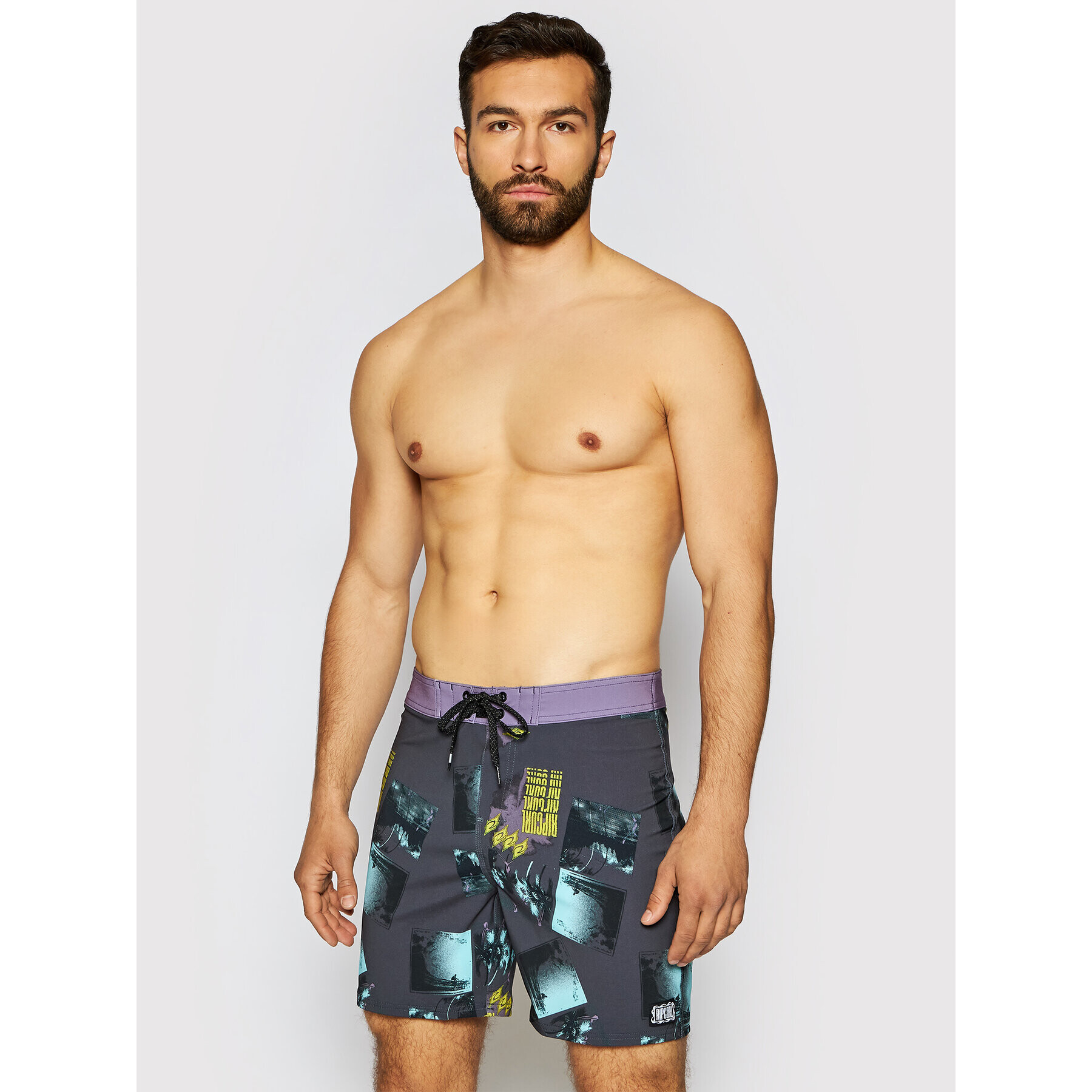 Rip Curl Pantaloni scurți pentru înot Mirage Retro Mindsurf CBONK4 Gri Regular Fit - Pled.ro