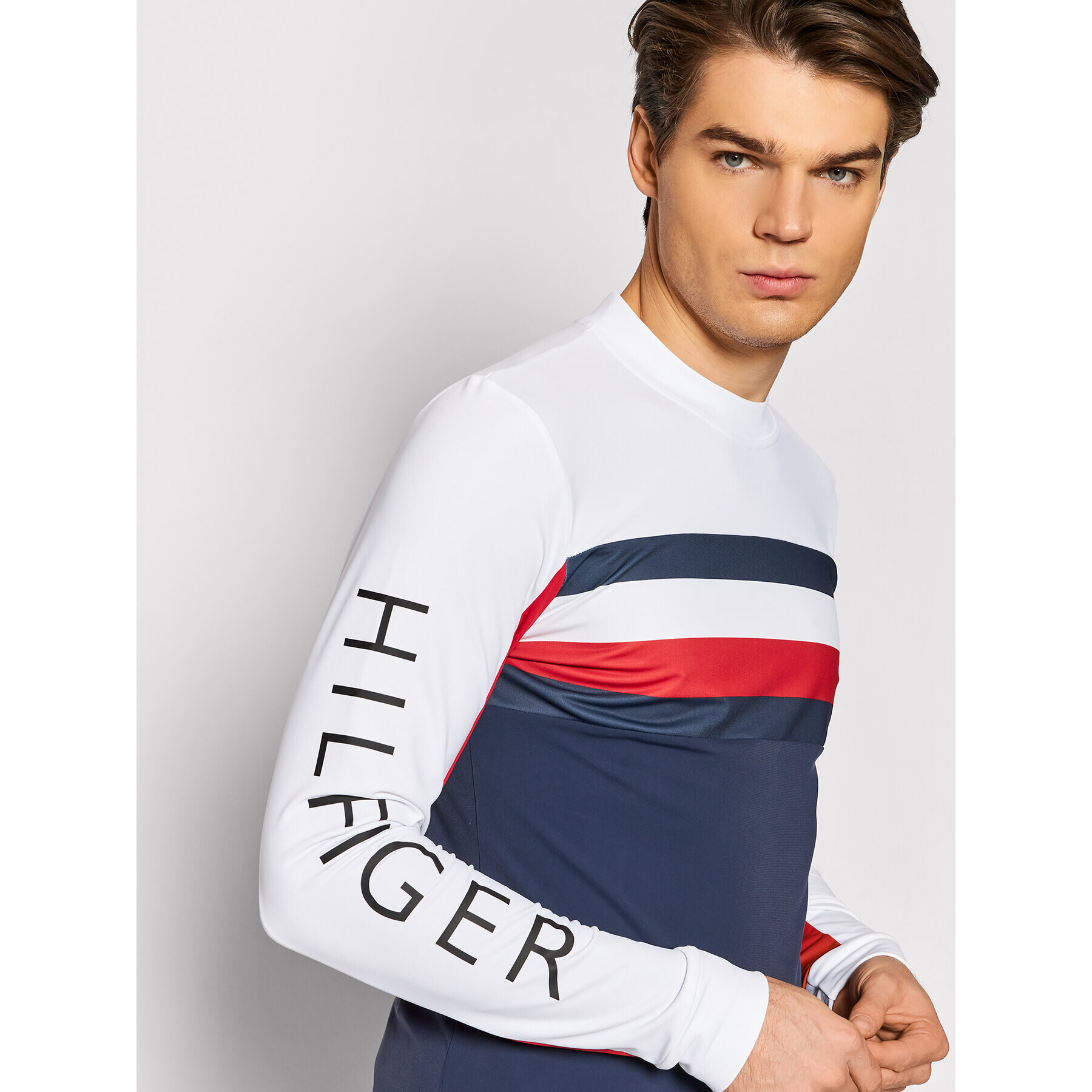 Rossignol Tricou tehnic TOMMY HILFIGER Block RLJML14 Bleumarin Classic Fit - Pled.ro