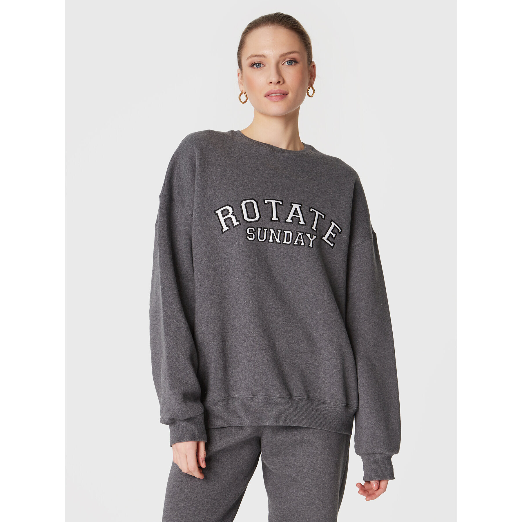 ROTATE Bluză Iris Crewneck RT2033 Gri Oversize - Pled.ro