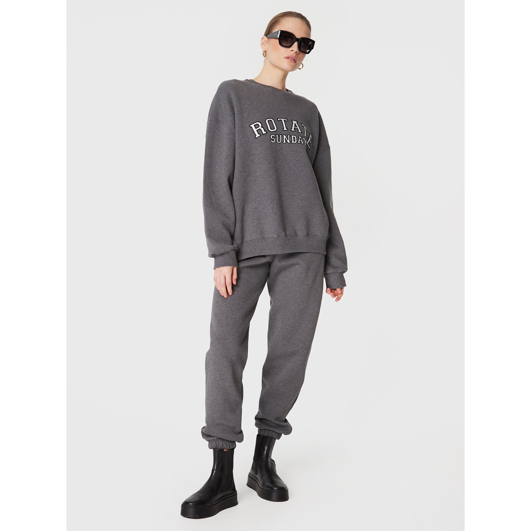 ROTATE Bluză Iris Crewneck RT2033 Gri Oversize - Pled.ro