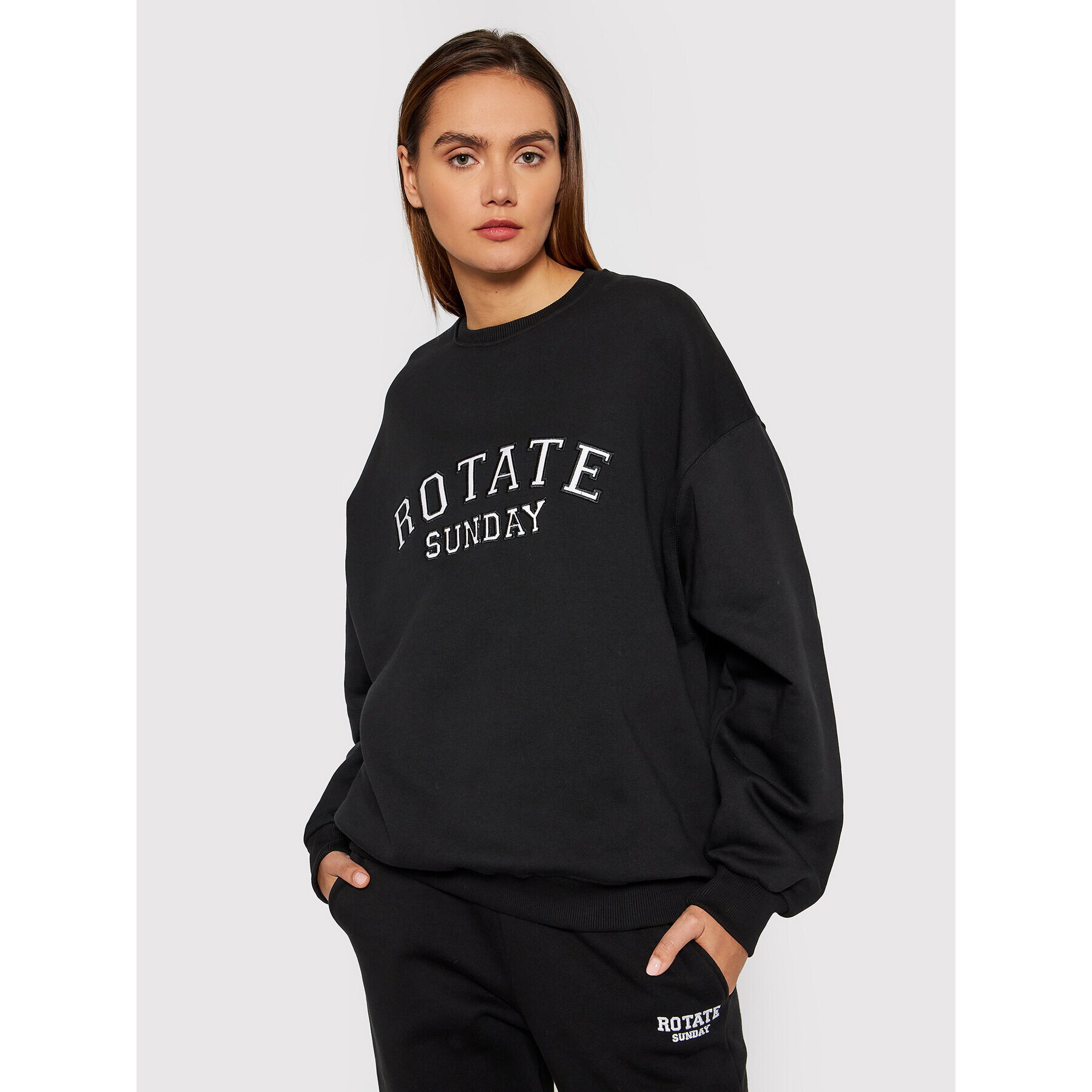 ROTATE Bluză Iris Crewneck RT749 Negru Oversize - Pled.ro