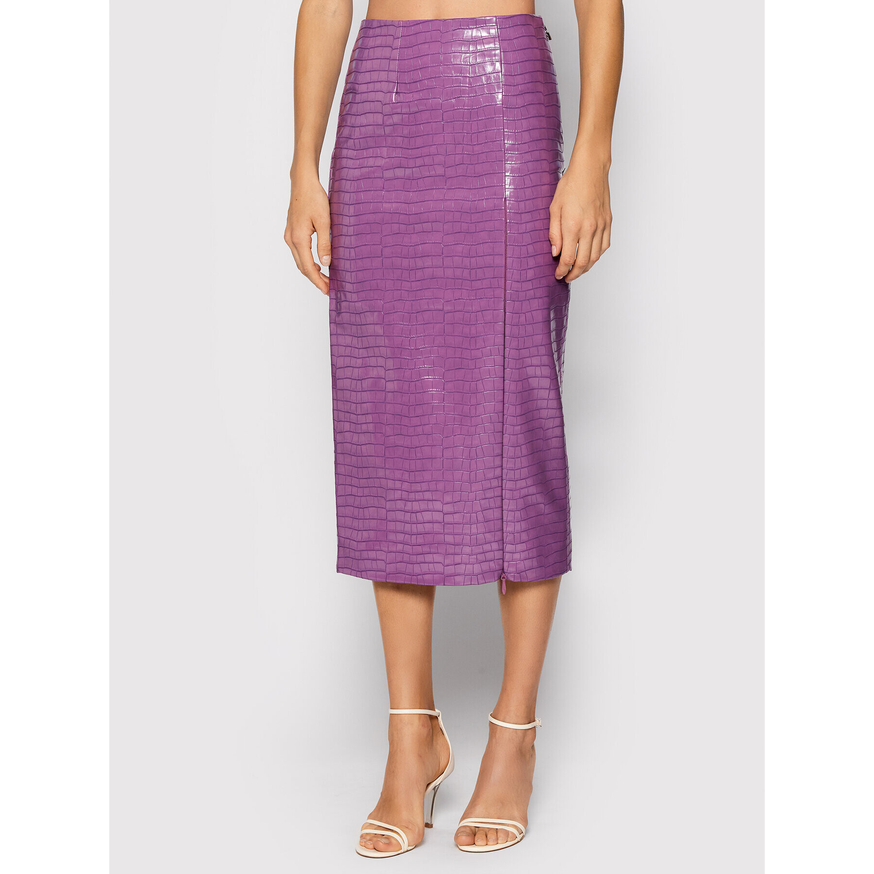 ROTATE Fustă din imitație de piele Leeds Pencil Skirt RT546 Violet Regular Fit - Pled.ro