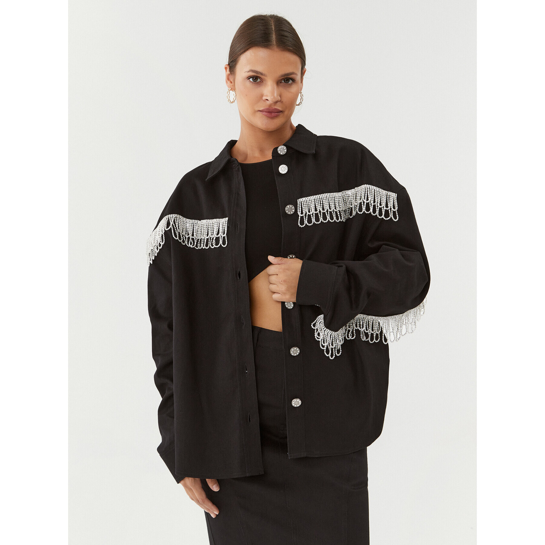 ROTATE Geacă de blugi Twill 101014100 Negru Oversize - Pled.ro