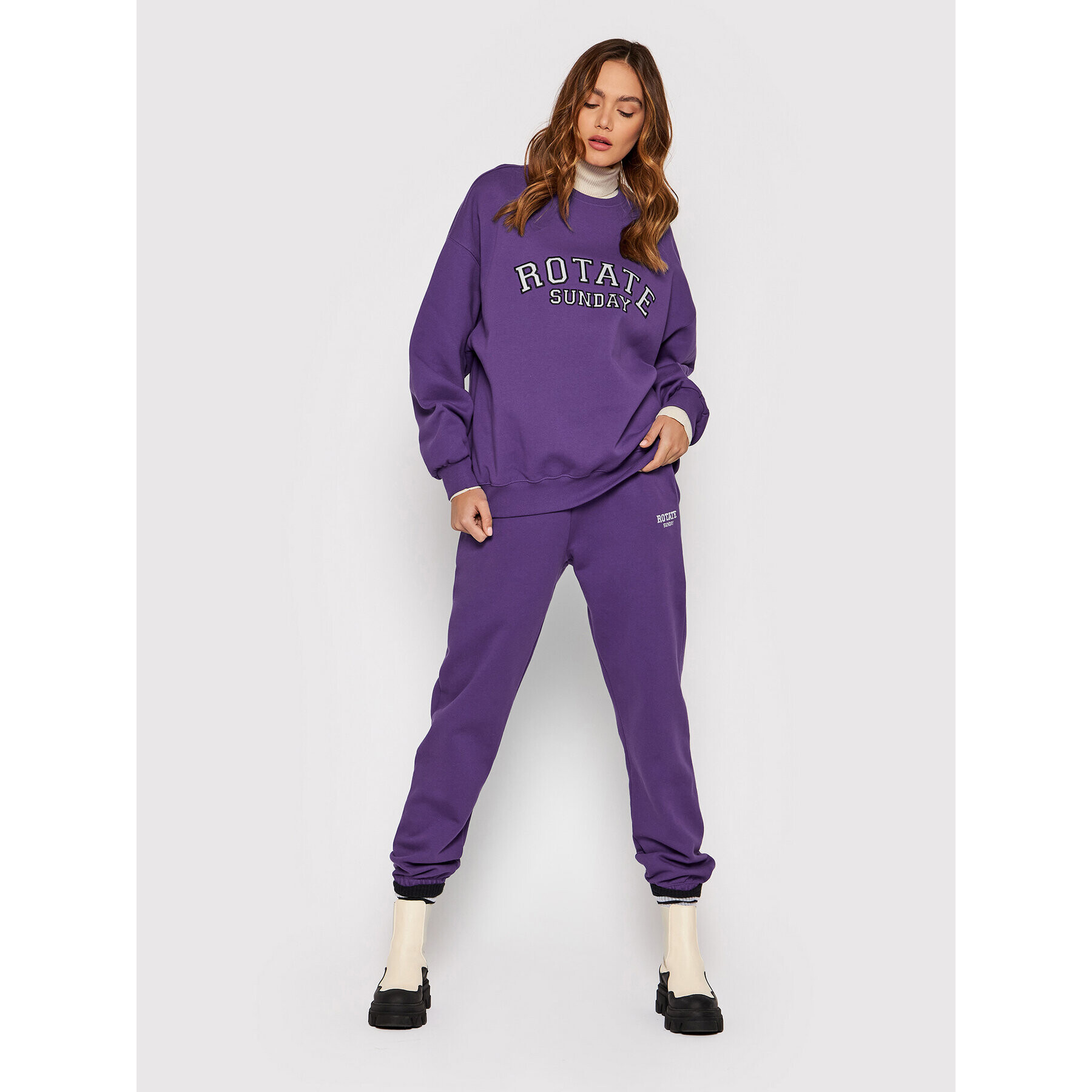 ROTATE Pantaloni trening Mimi RT765 Violet Relaxed Fit - Pled.ro