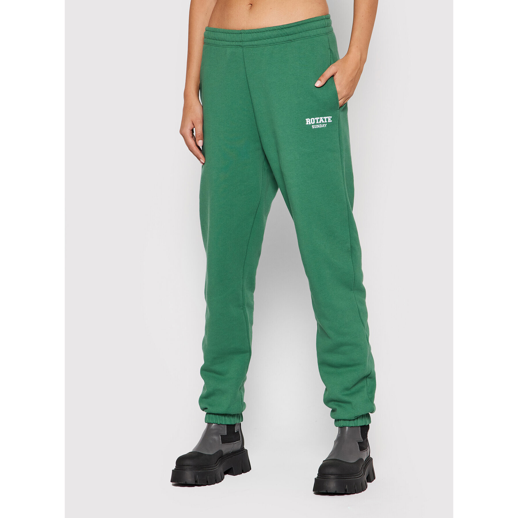 ROTATE Pantaloni trening Mimi RT768 Verde Relaxed Fit - Pled.ro