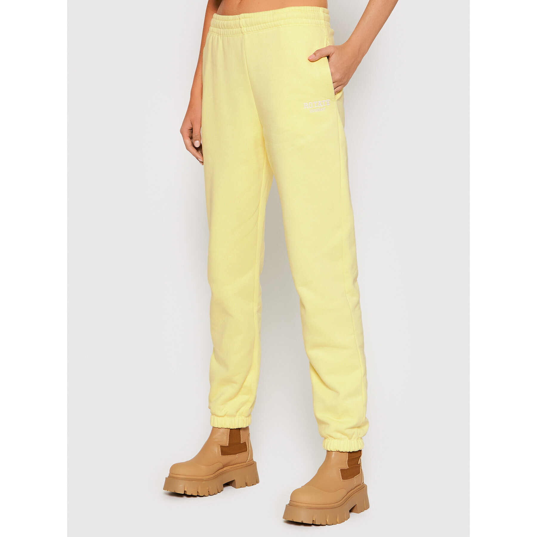 ROTATE Pantaloni trening Mimi RT769 Galben Oversize - Pled.ro