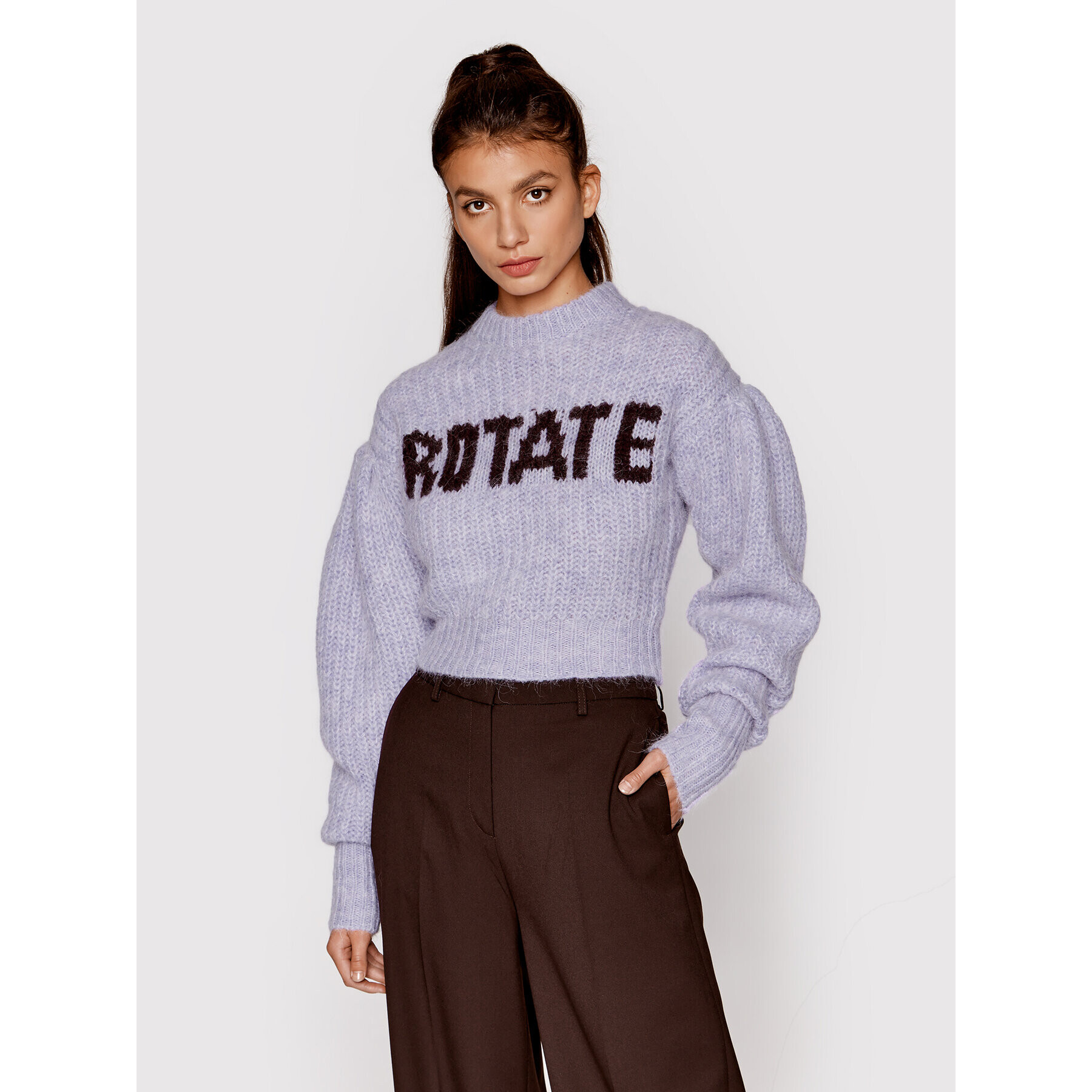 ROTATE Pulover Adley RT1514 Violet Regular Fit - Pled.ro