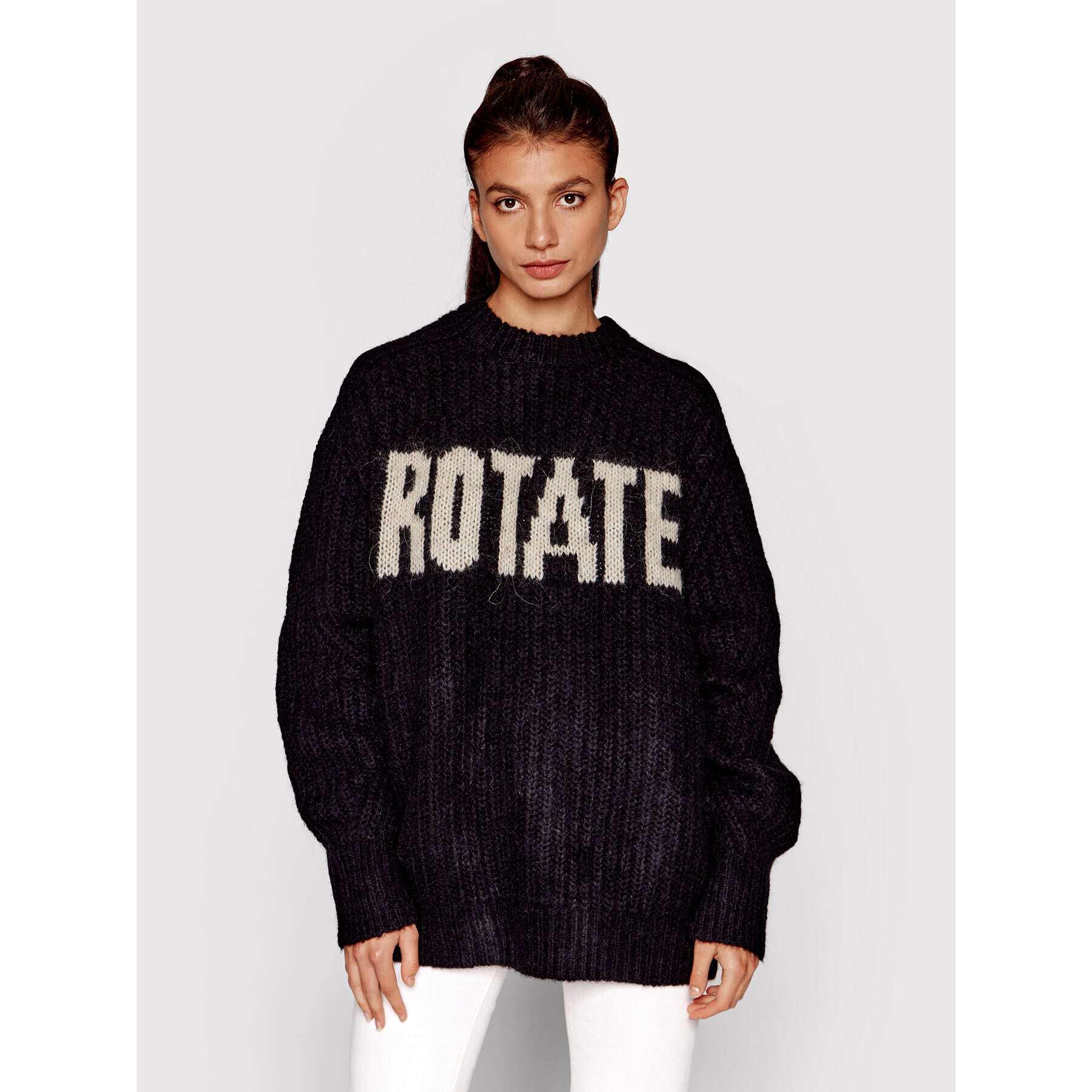 ROTATE Pulover Brandy RT1729 Negru Oversize - Pled.ro