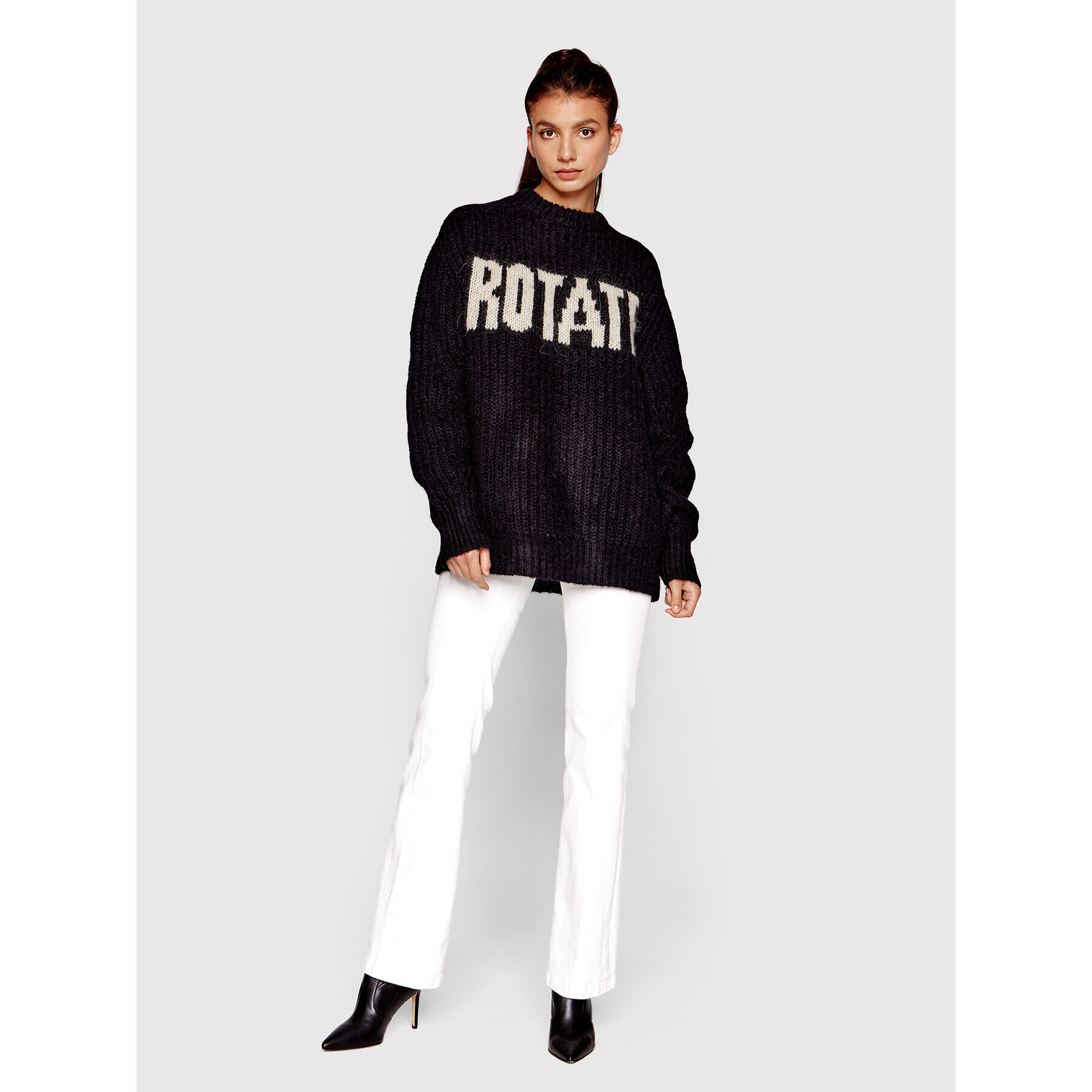 ROTATE Pulover Brandy RT1729 Negru Oversize - Pled.ro