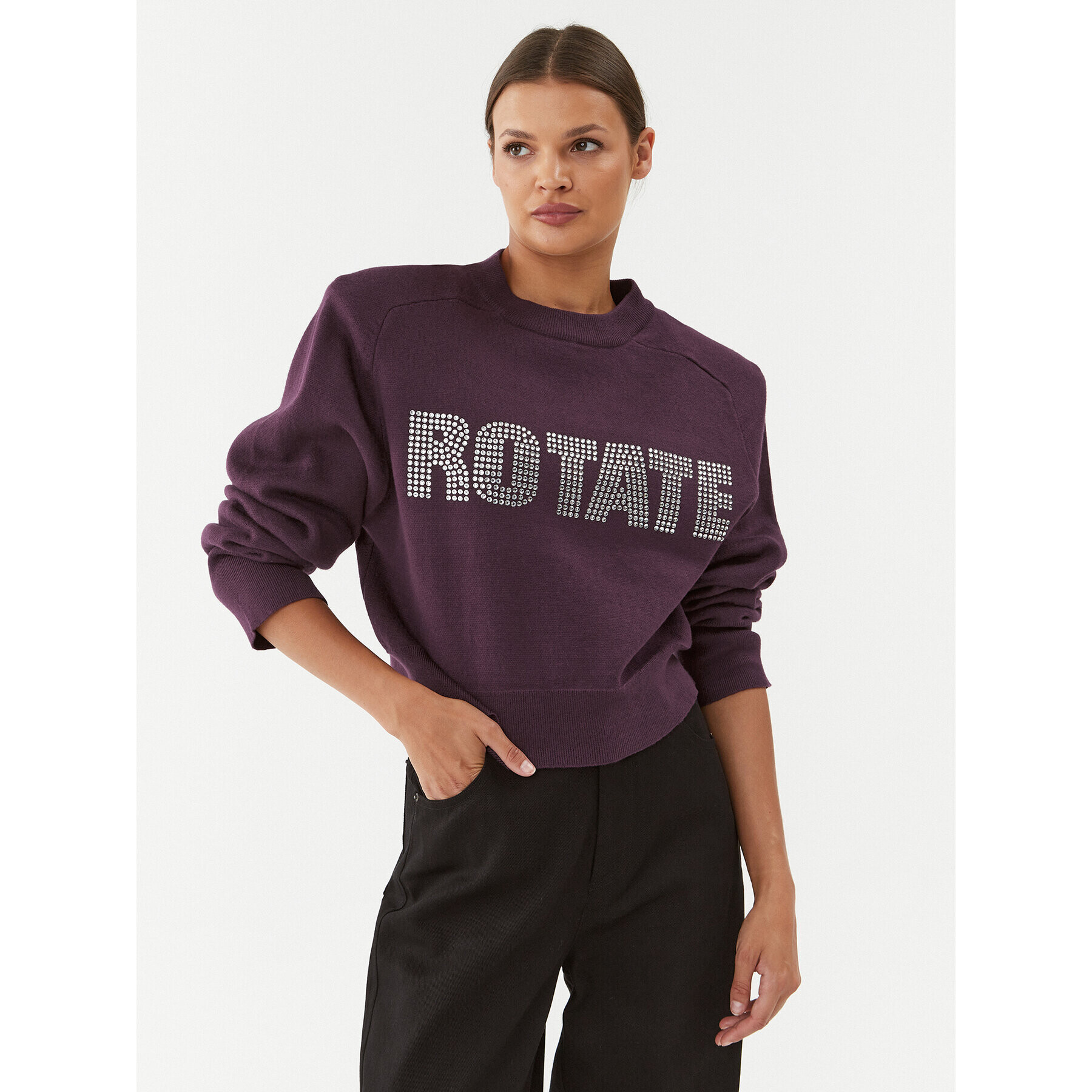 ROTATE Pulover Firm 1111522816 Violet Relaxed Fit - Pled.ro