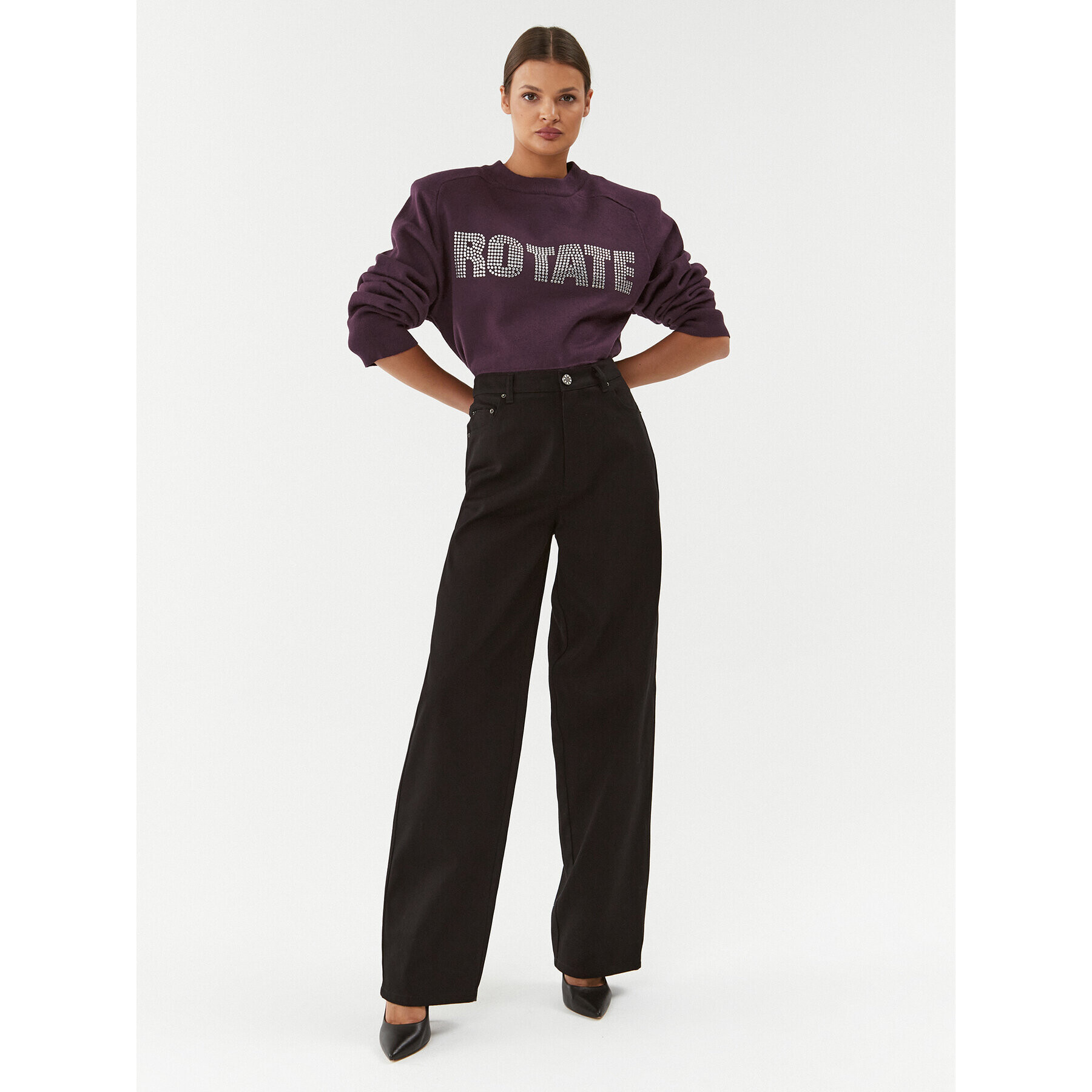 ROTATE Pulover Firm 1111522816 Violet Relaxed Fit - Pled.ro