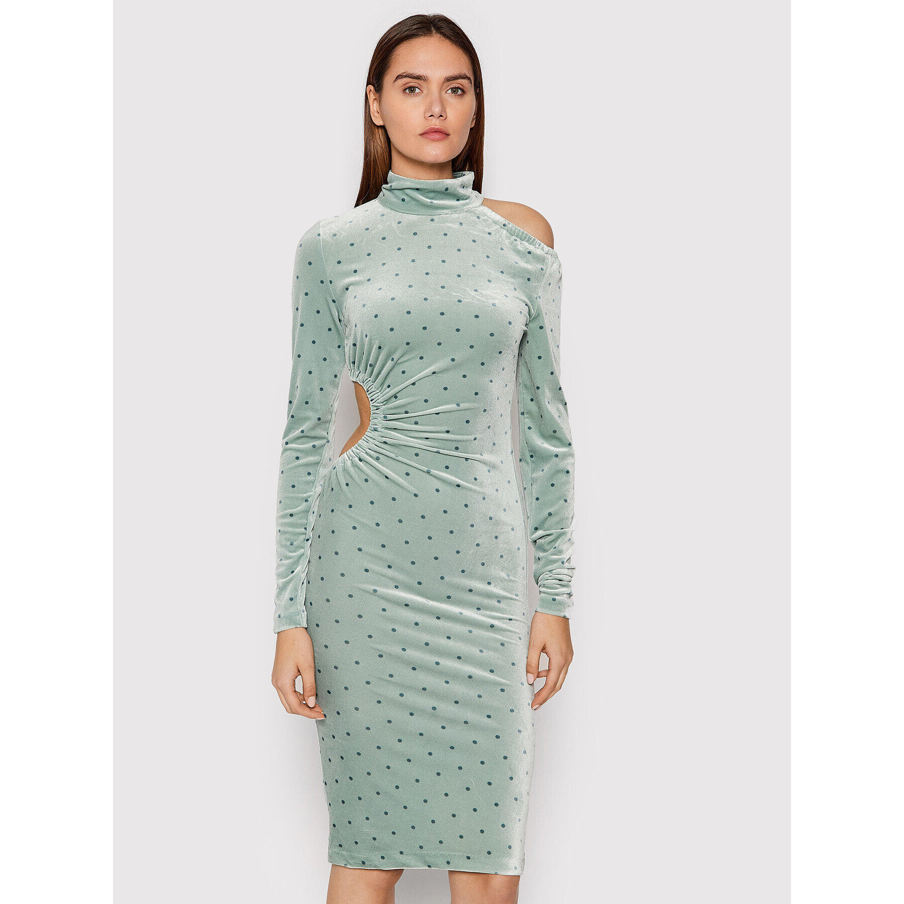 ROTATE Rochie cocktail Alice RT802 Verde Fitted Fit - Pled.ro