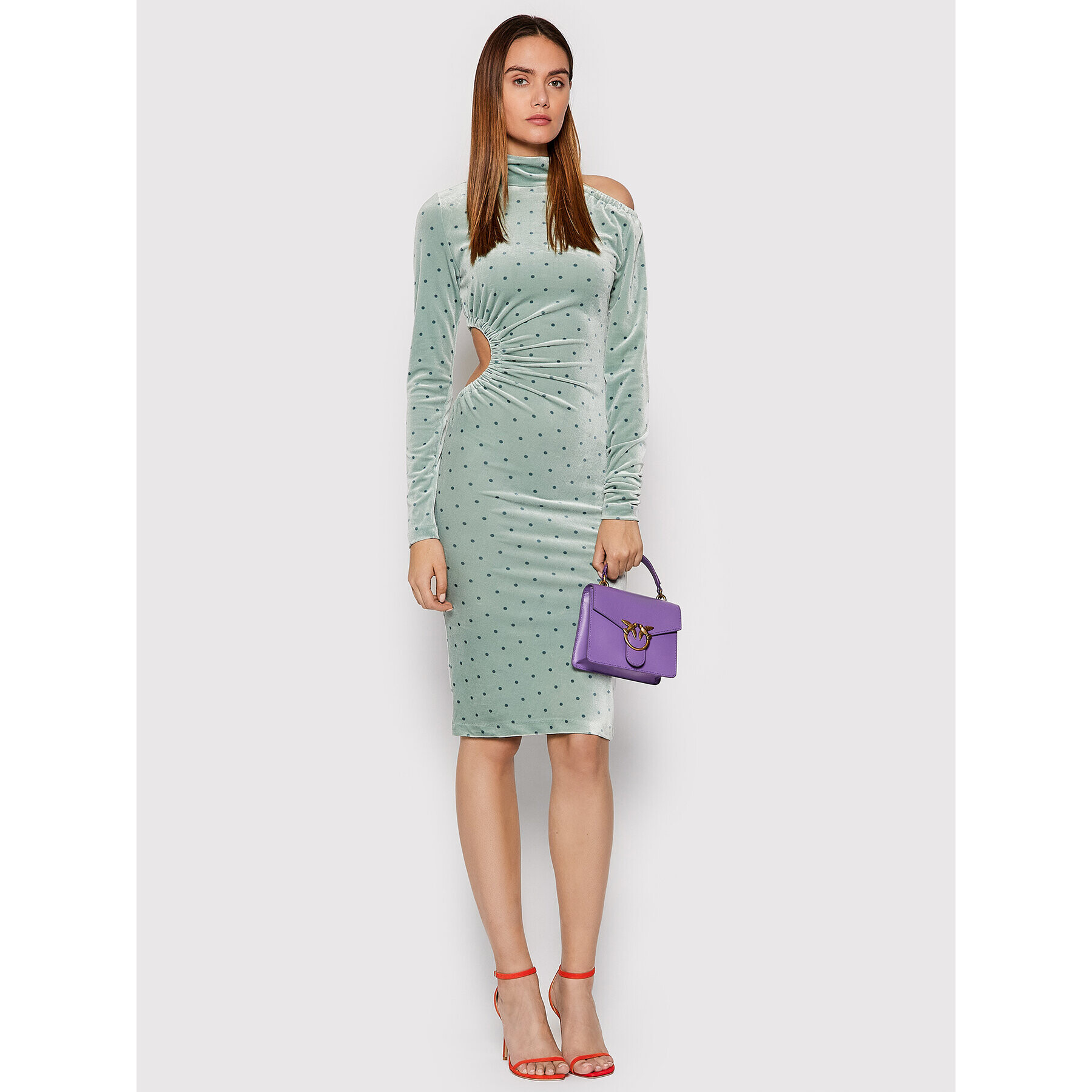 ROTATE Rochie cocktail Alice RT802 Verde Fitted Fit - Pled.ro