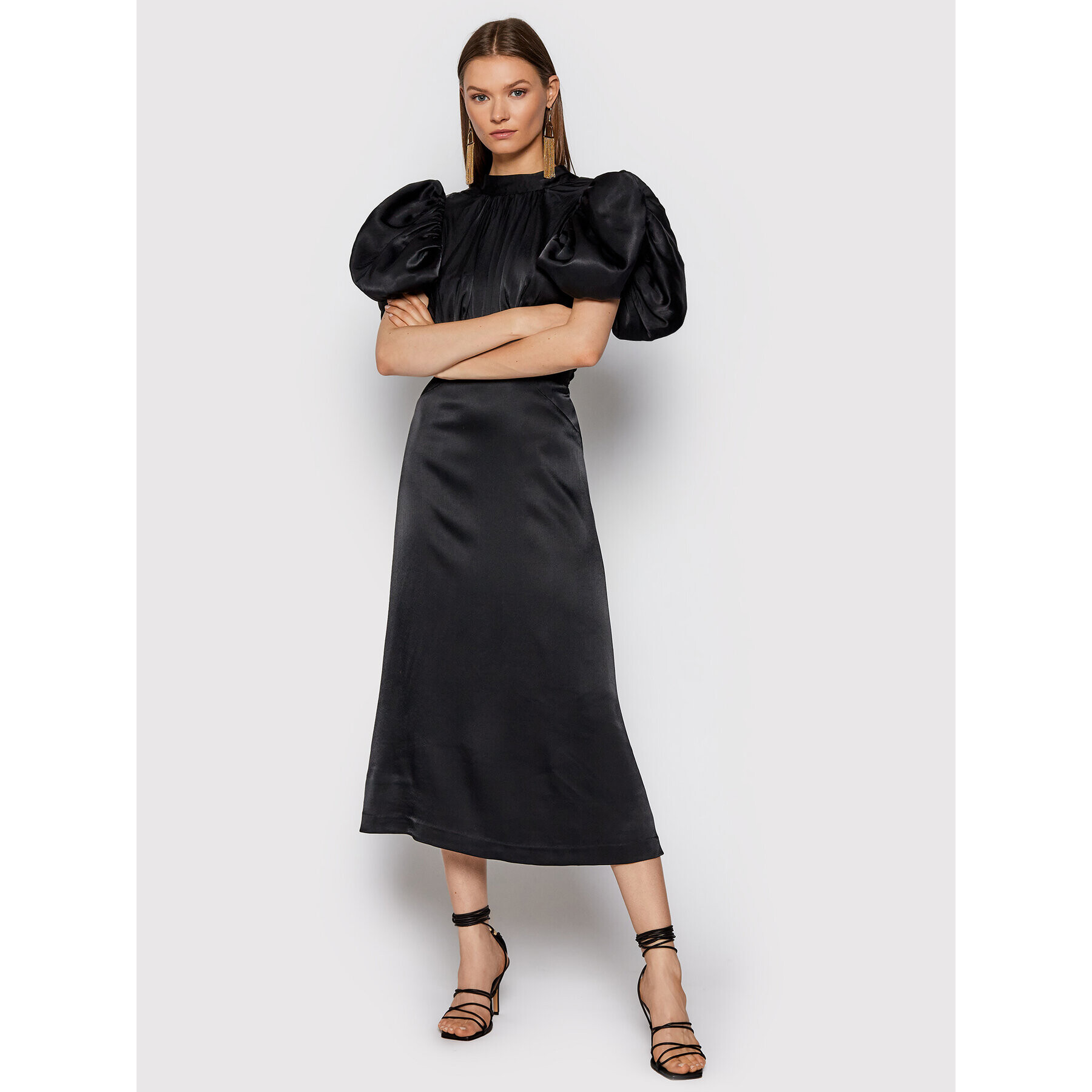 ROTATE Rochie cocktail Dawn RT448 Negru Slim Fit - Pled.ro