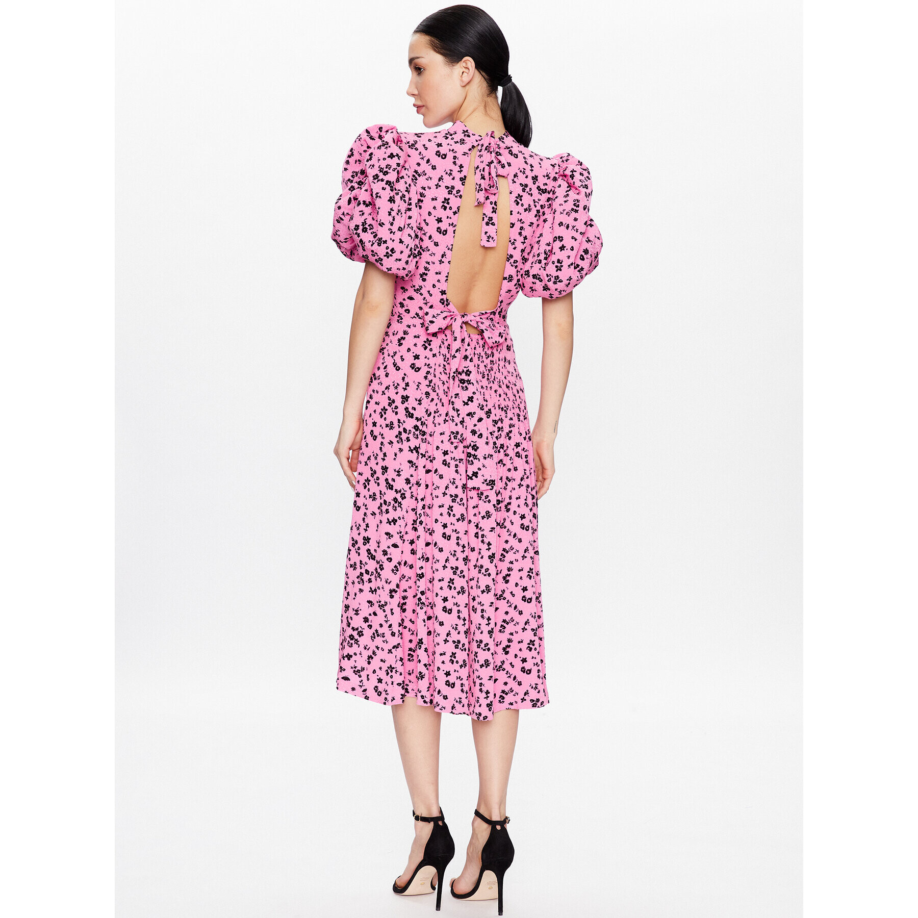 ROTATE Rochie cocktail Fine Jacquard RT2481 Roz Regular Fit - Pled.ro