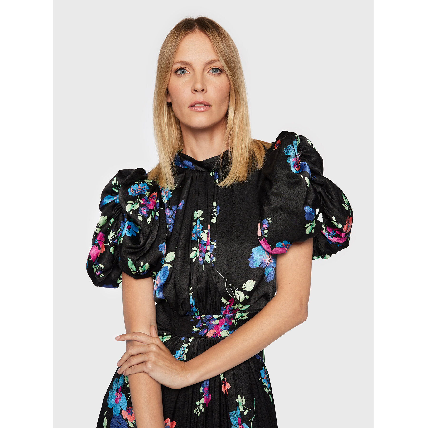 ROTATE Rochie cocktail Heavy Satin RT1927 Negru Regular Fit - Pled.ro