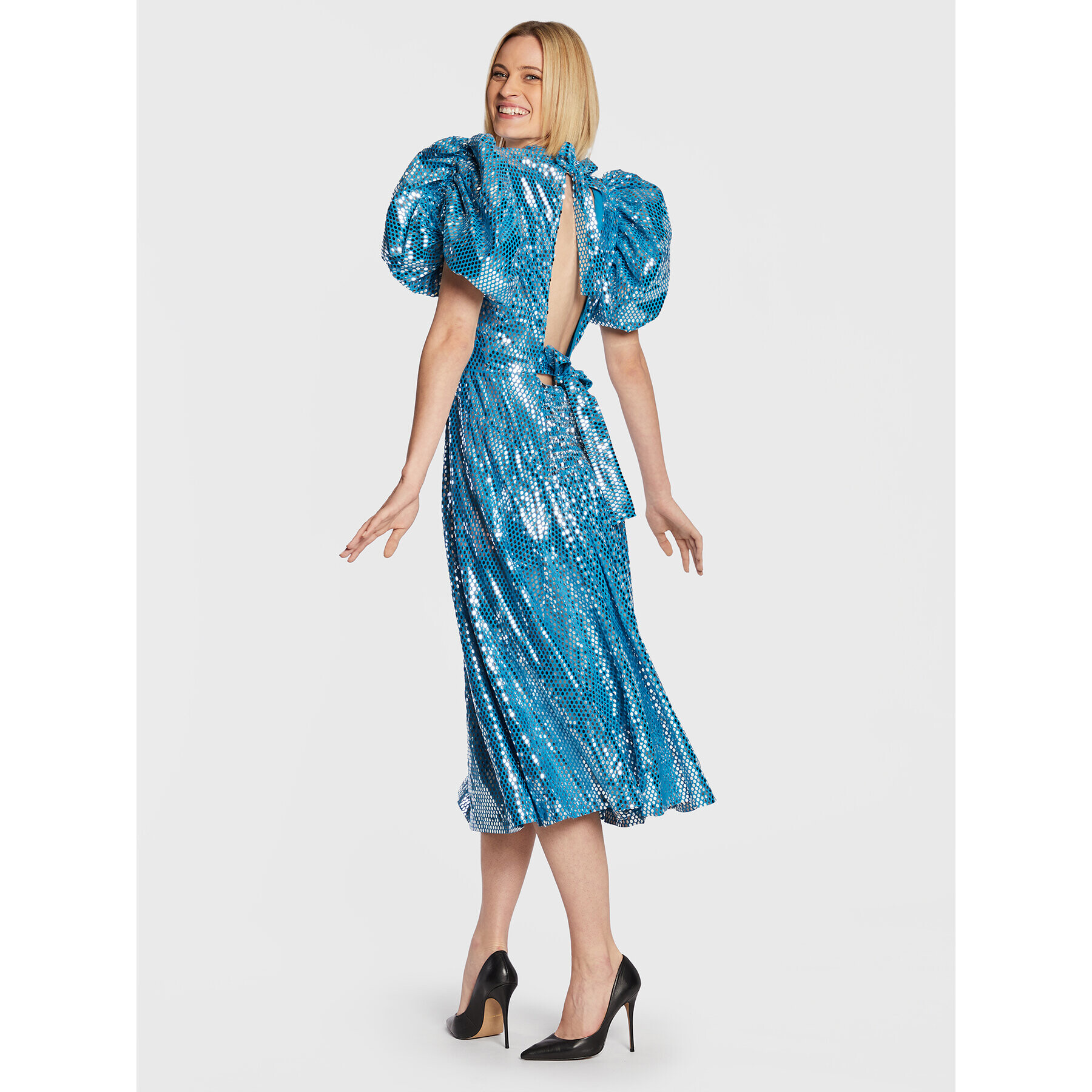 ROTATE Rochie cocktail Noon RT1620 Albastru Regular Fit - Pled.ro