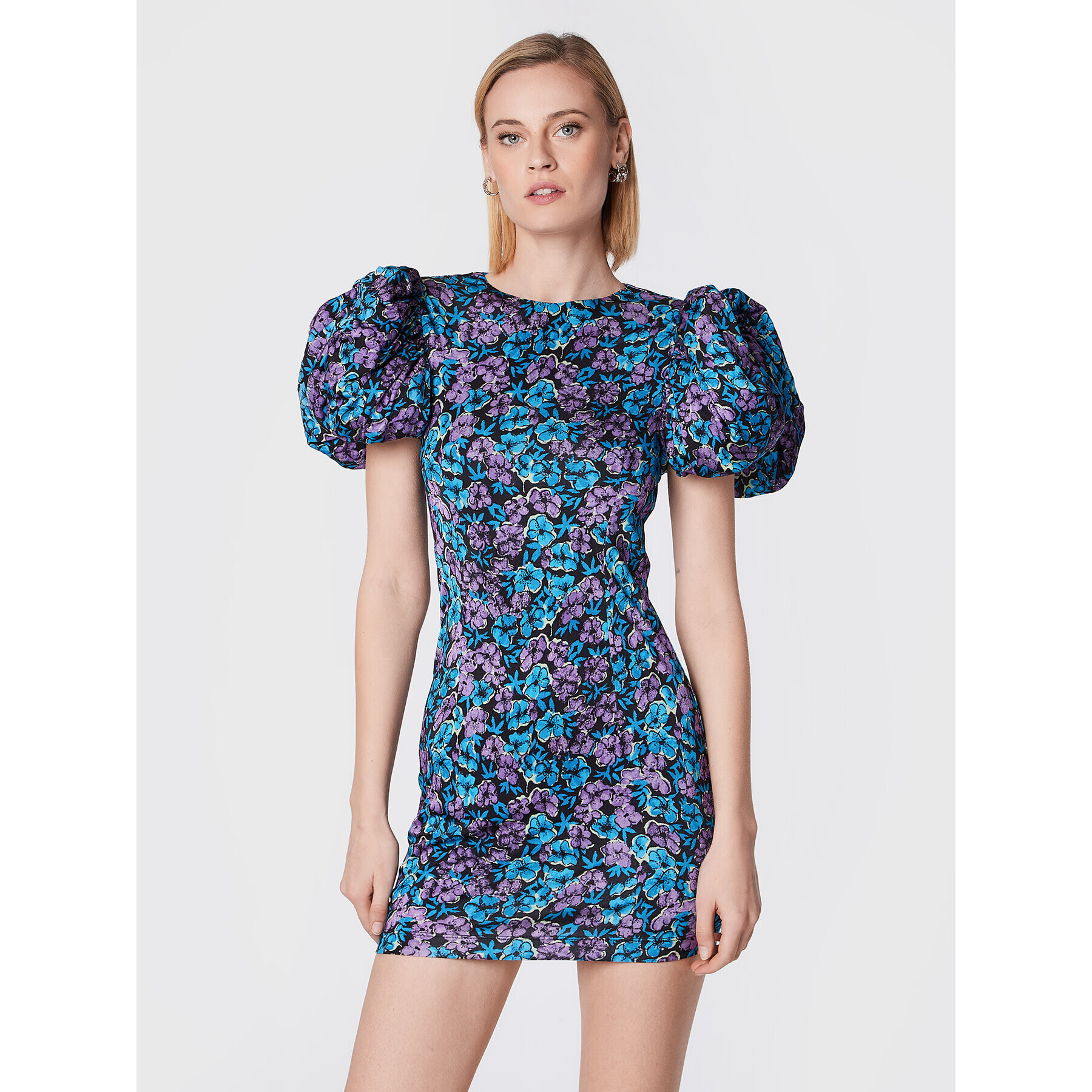 ROTATE Rochie cocktail Ruby RT1808 Albastru Slim Fit - Pled.ro