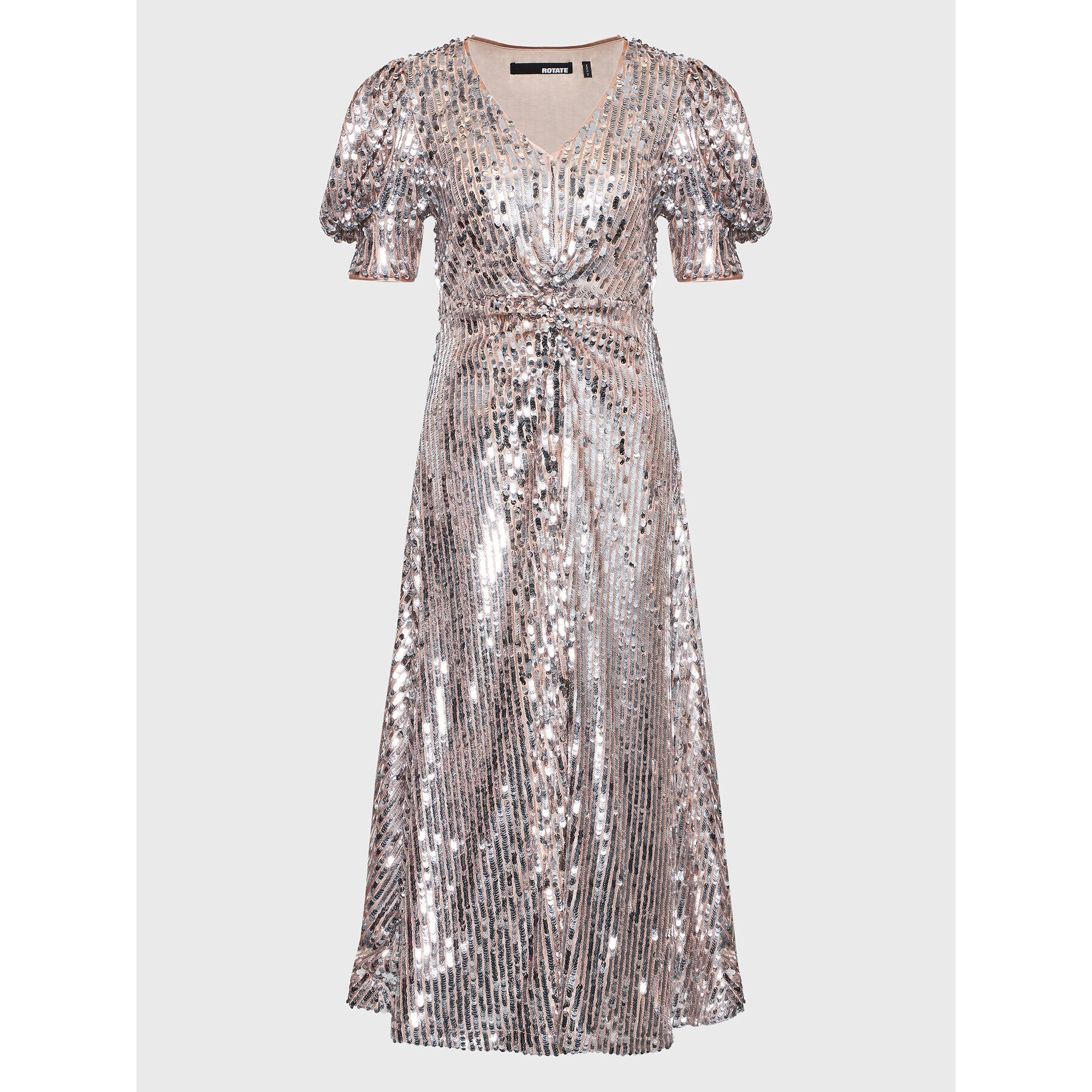 ROTATE Rochie cocktail Sequin Maxi RT2255 Argintiu Regular Fit - Pled.ro