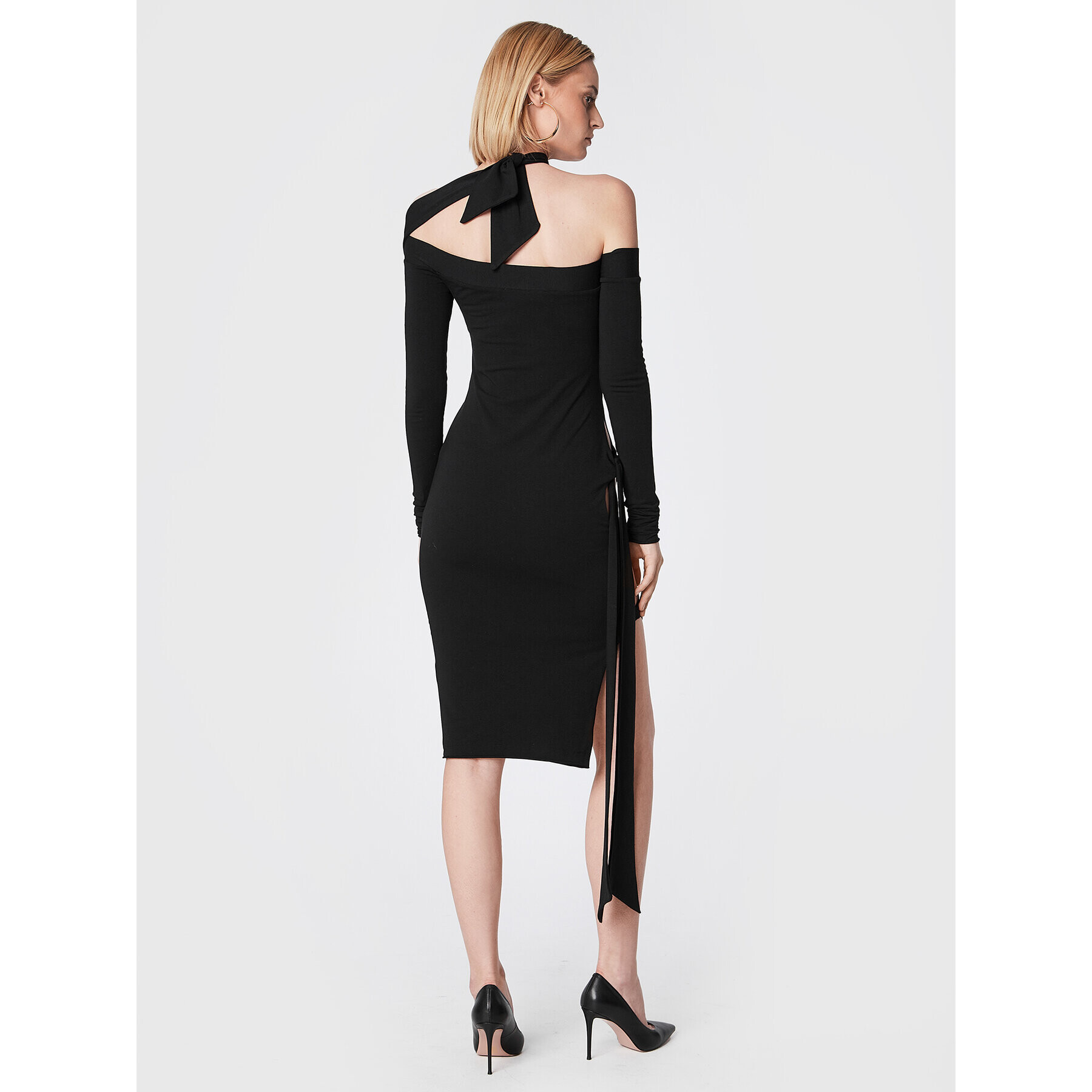 ROTATE Rochie de zi Beca RT1665 Negru Slim Fit - Pled.ro