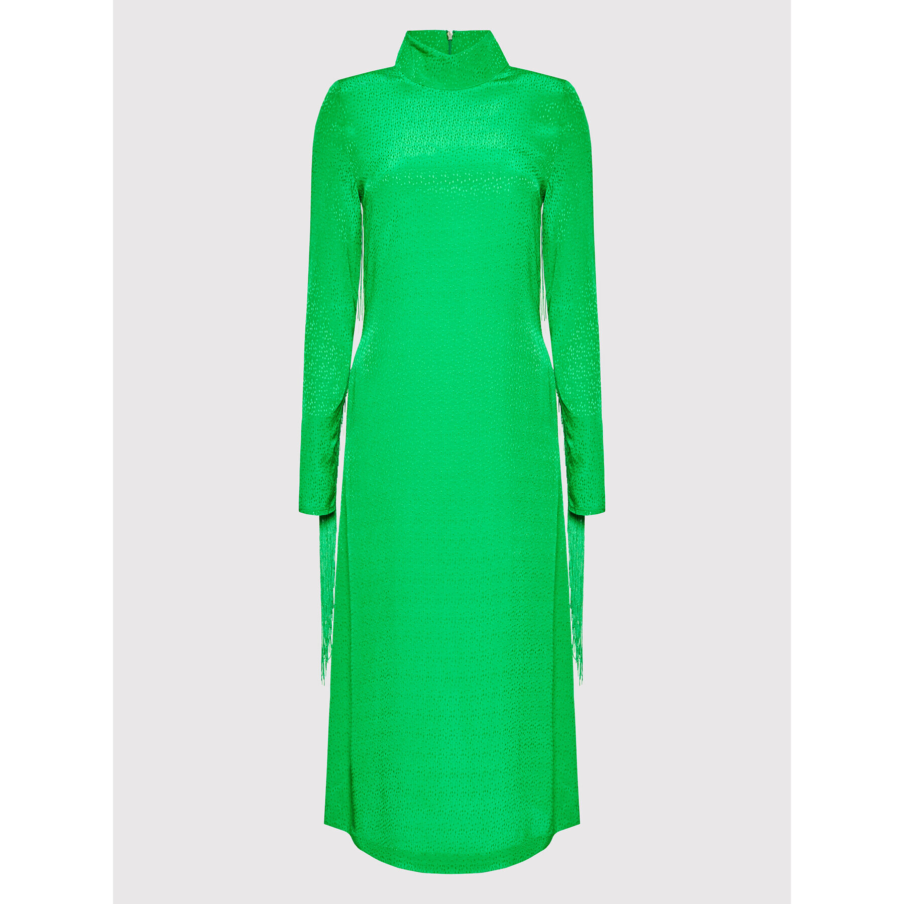 ROTATE Rochie de zi Reba Fringe RT872 Verde Loose Fit - Pled.ro