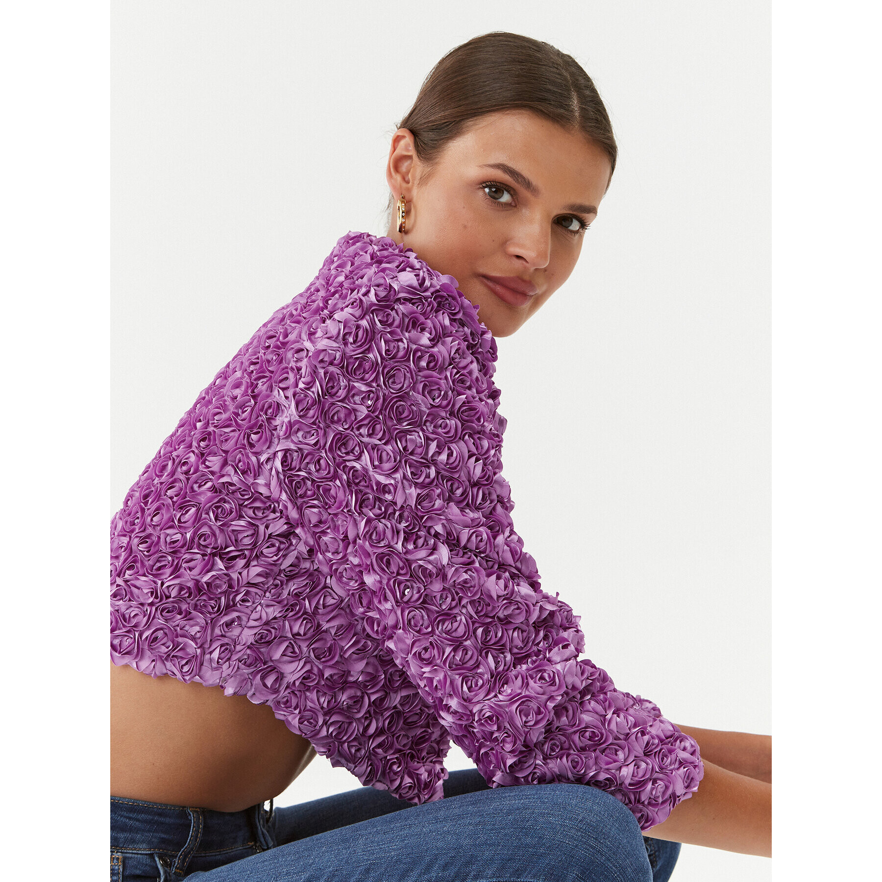 ROTATE Sacou 3D Flower 1111322066 Violet Regular Fit - Pled.ro