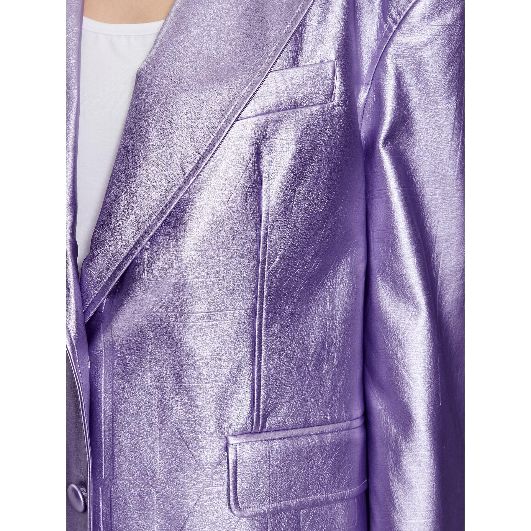 ROTATE Sacou Embossed Pu 1000932225 Violet Oversize - Pled.ro