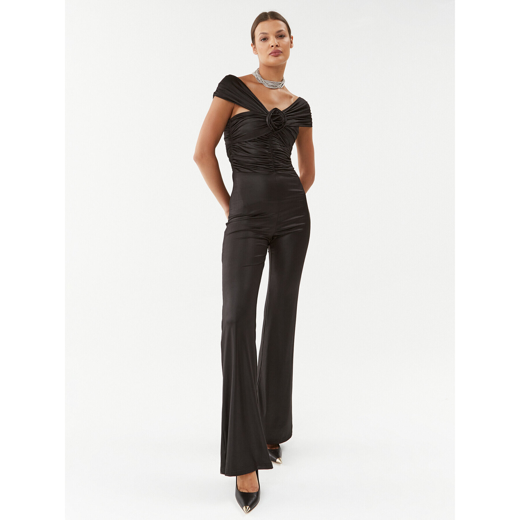 ROTATE Salopetă Coated Jersey Jumpsuit 111023100 Negru Regular Fit - Pled.ro