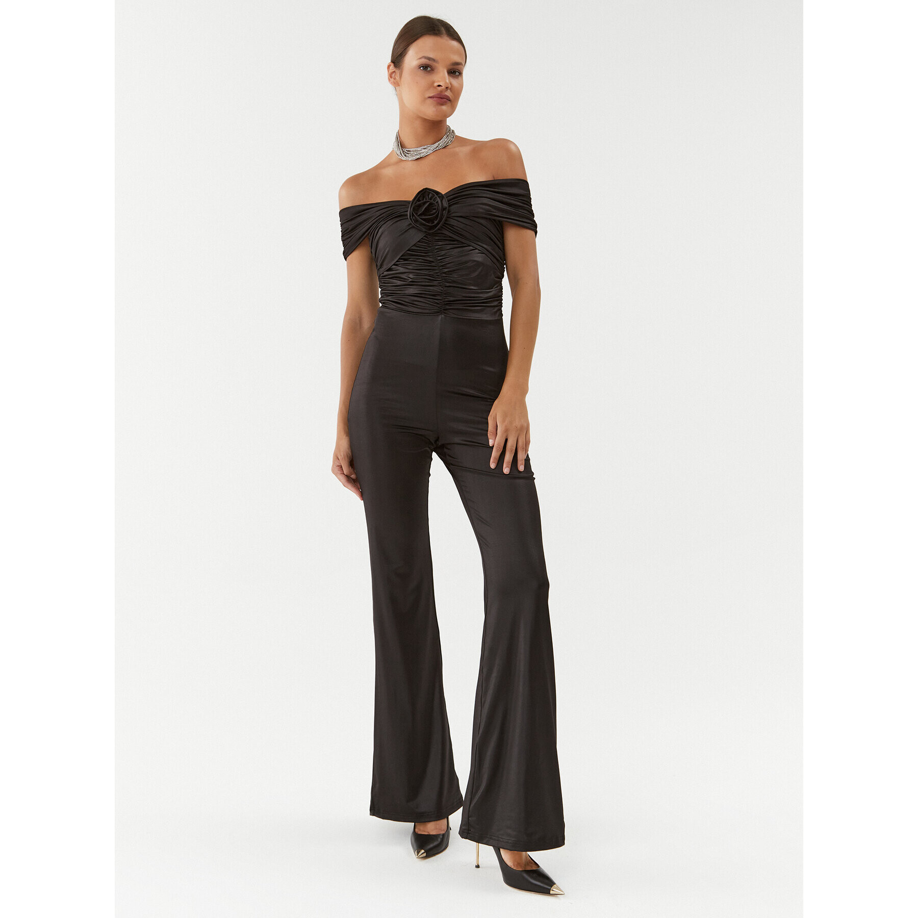 ROTATE Salopetă Coated Jersey Jumpsuit 111023100 Negru Regular Fit - Pled.ro