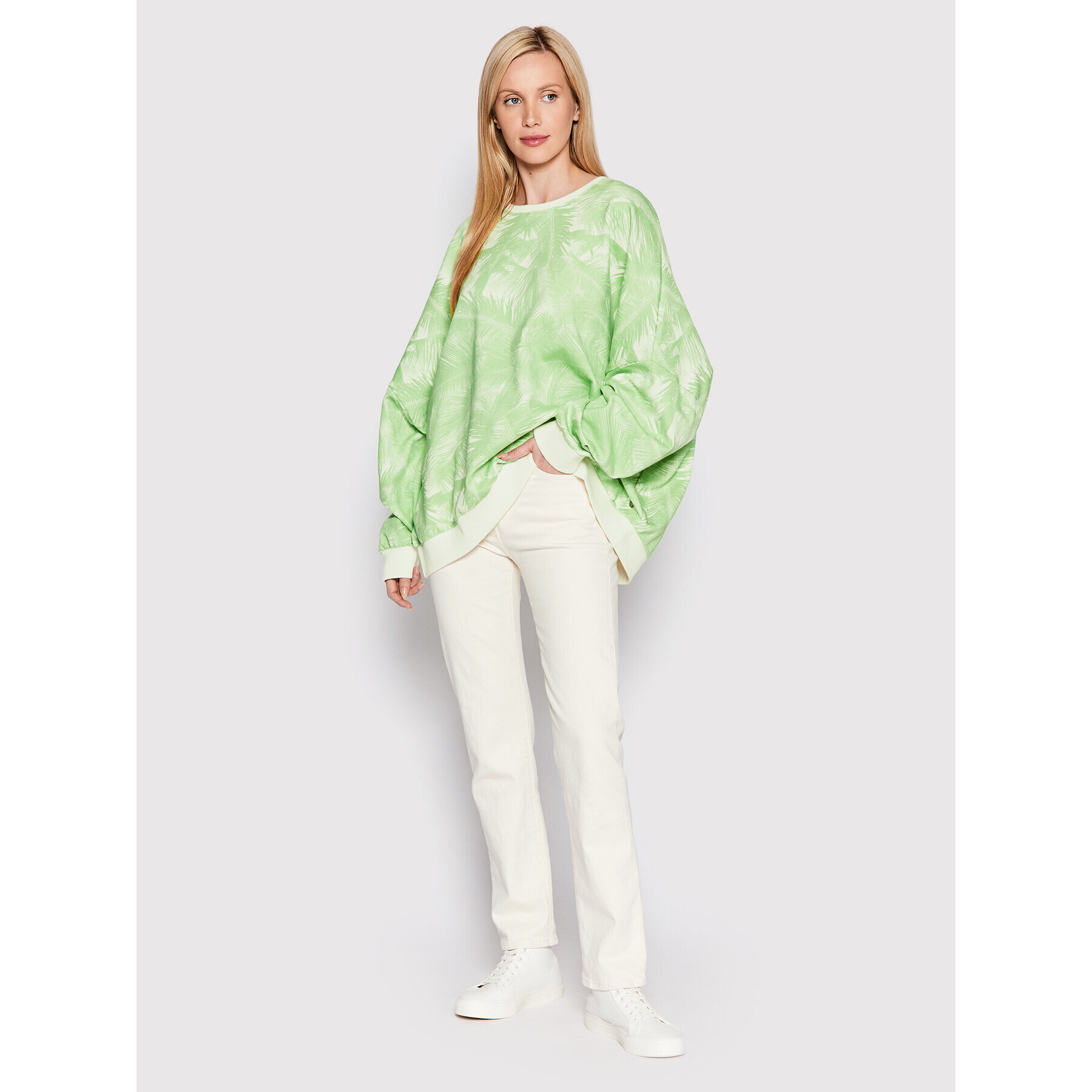 Roxy Bluză Bright Sunshine ARJFT04031 Verde Oversize - Pled.ro