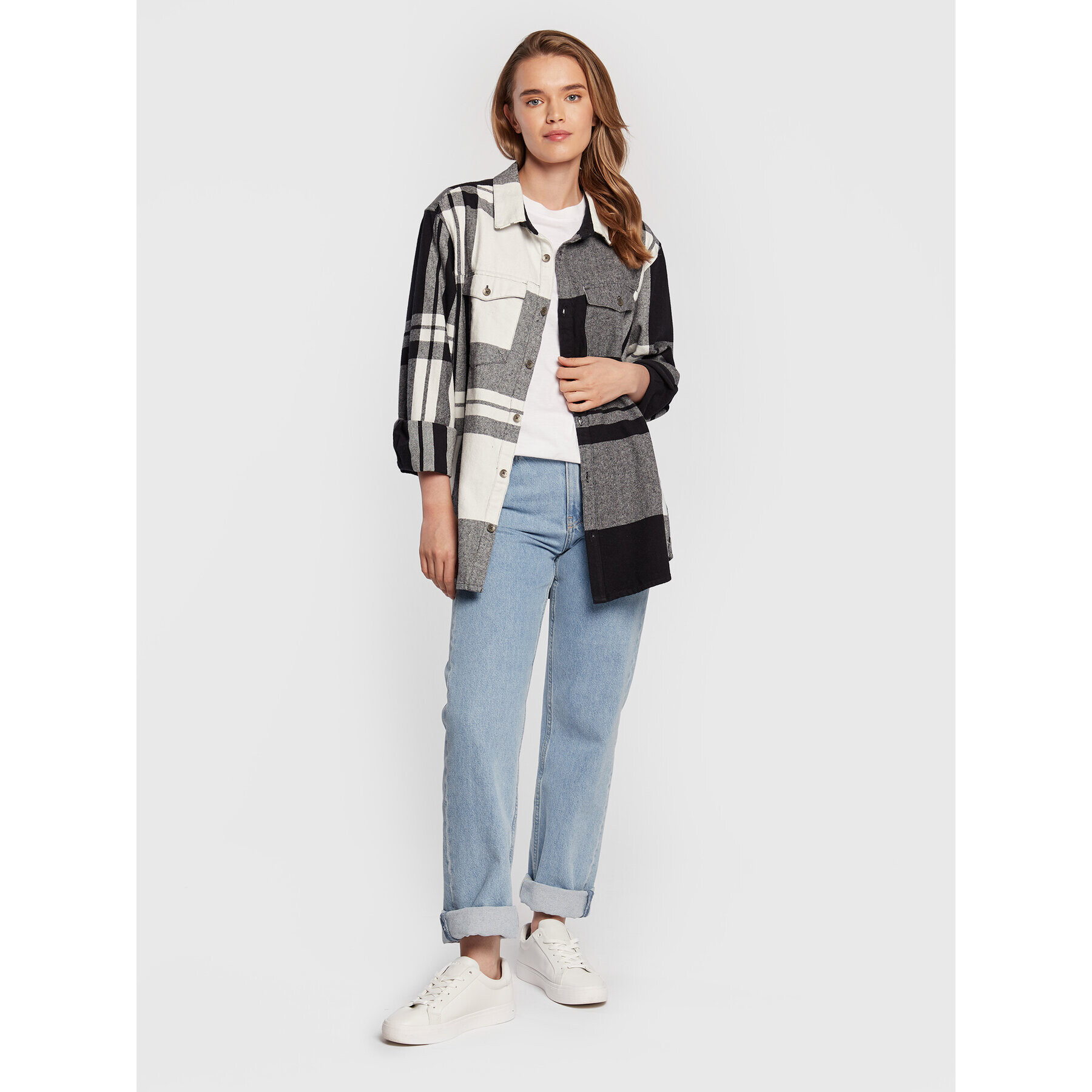 Roxy Cămașă Let It Go Flannel ARJWT03296 Gri Boyfriend Fit - Pled.ro