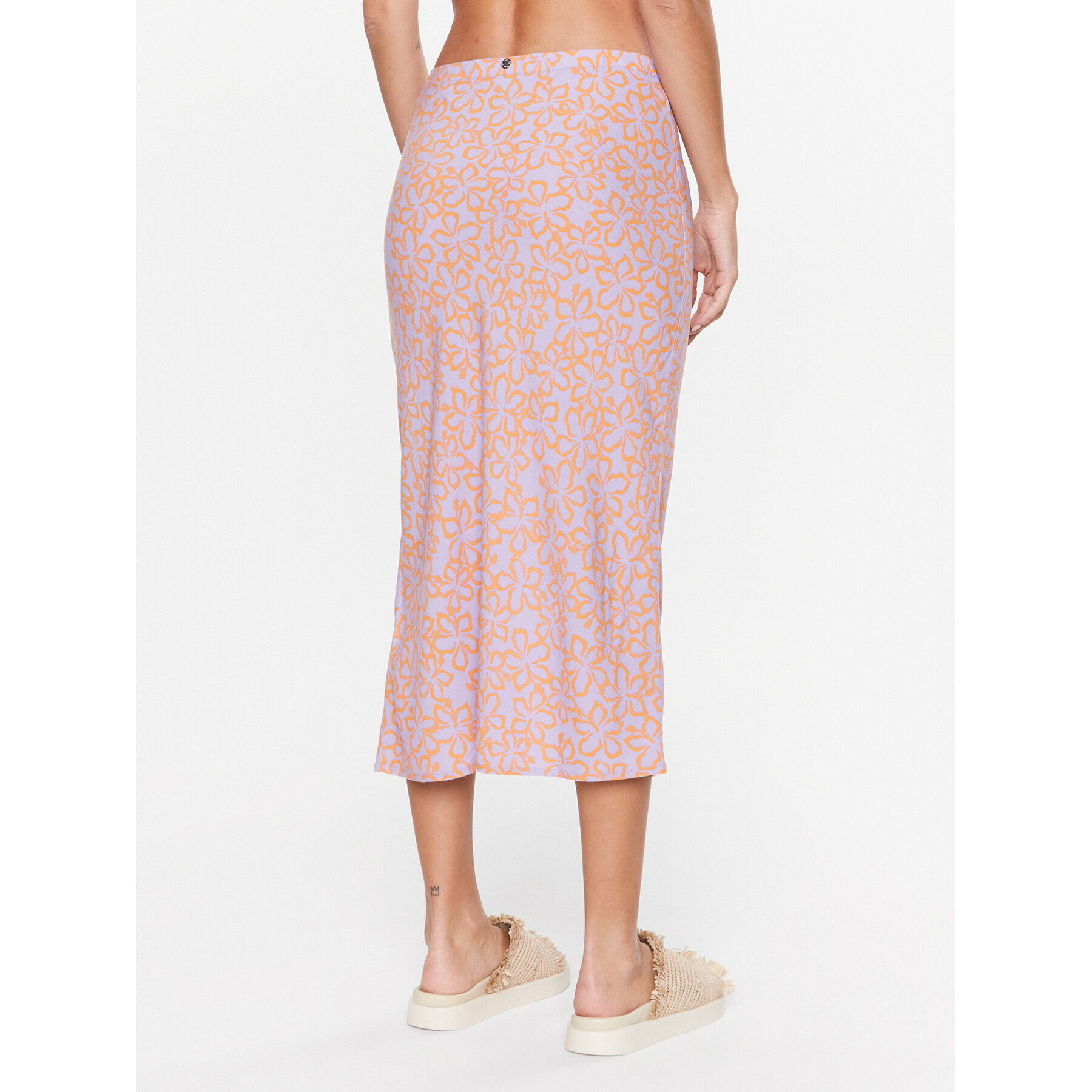 Roxy Fustă midi ERJWK03140 Roz Regular Fit - Pled.ro