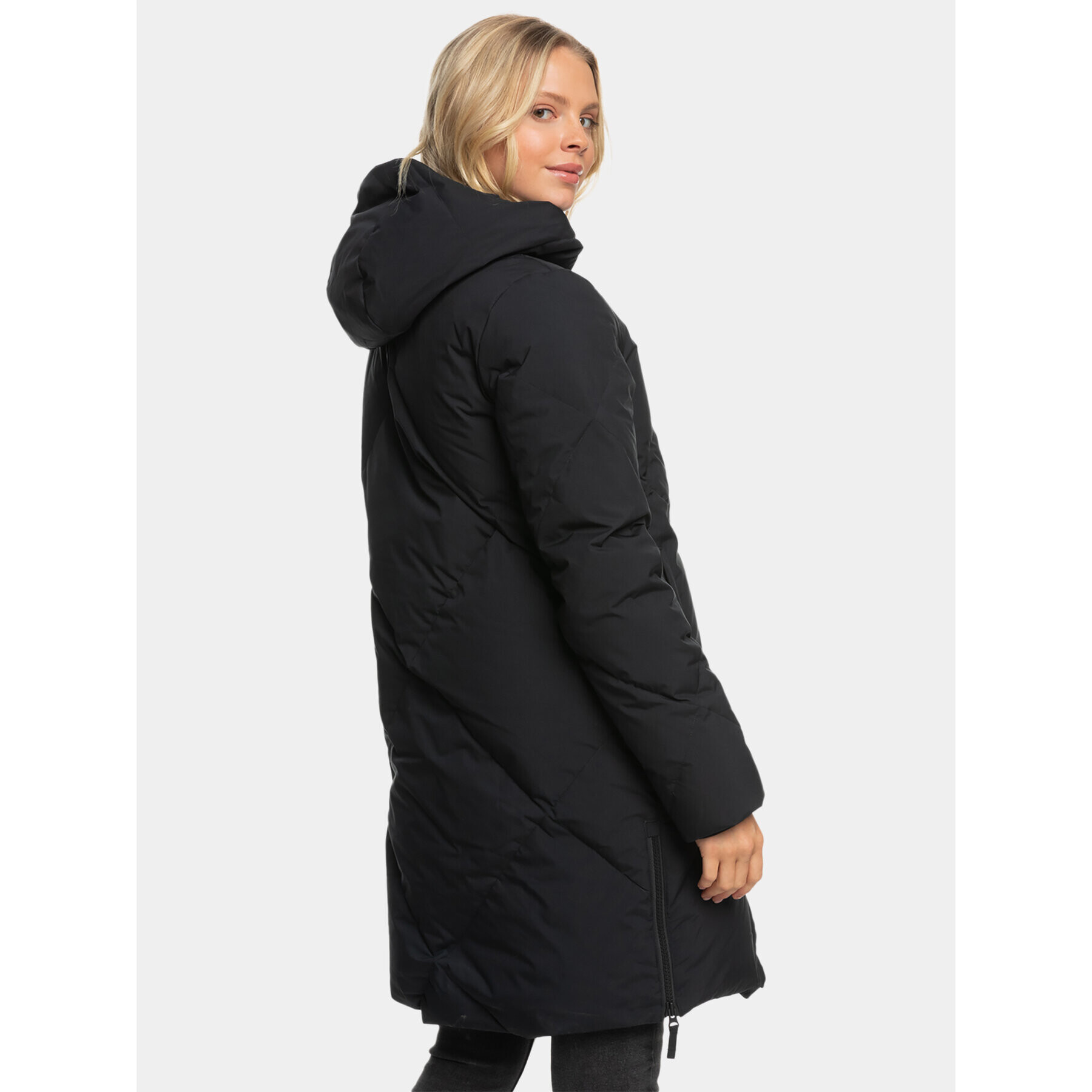 Roxy Geacă din puf Abbie Jk Otlr ERJJK03550 Negru Regular Fit - Pled.ro