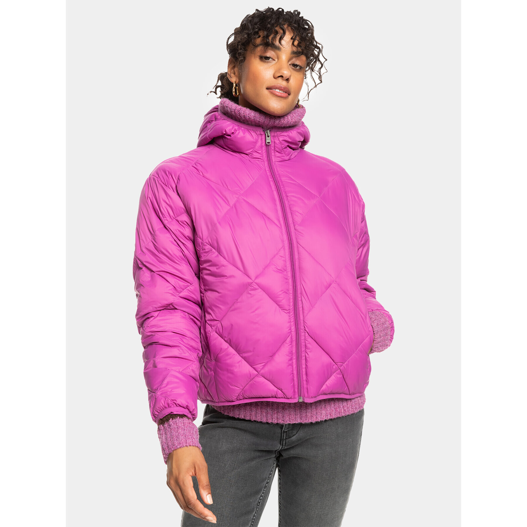 Roxy Geacă Wind Swept Hood Jckt ERJJK03571 Roz Regular Fit - Pled.ro