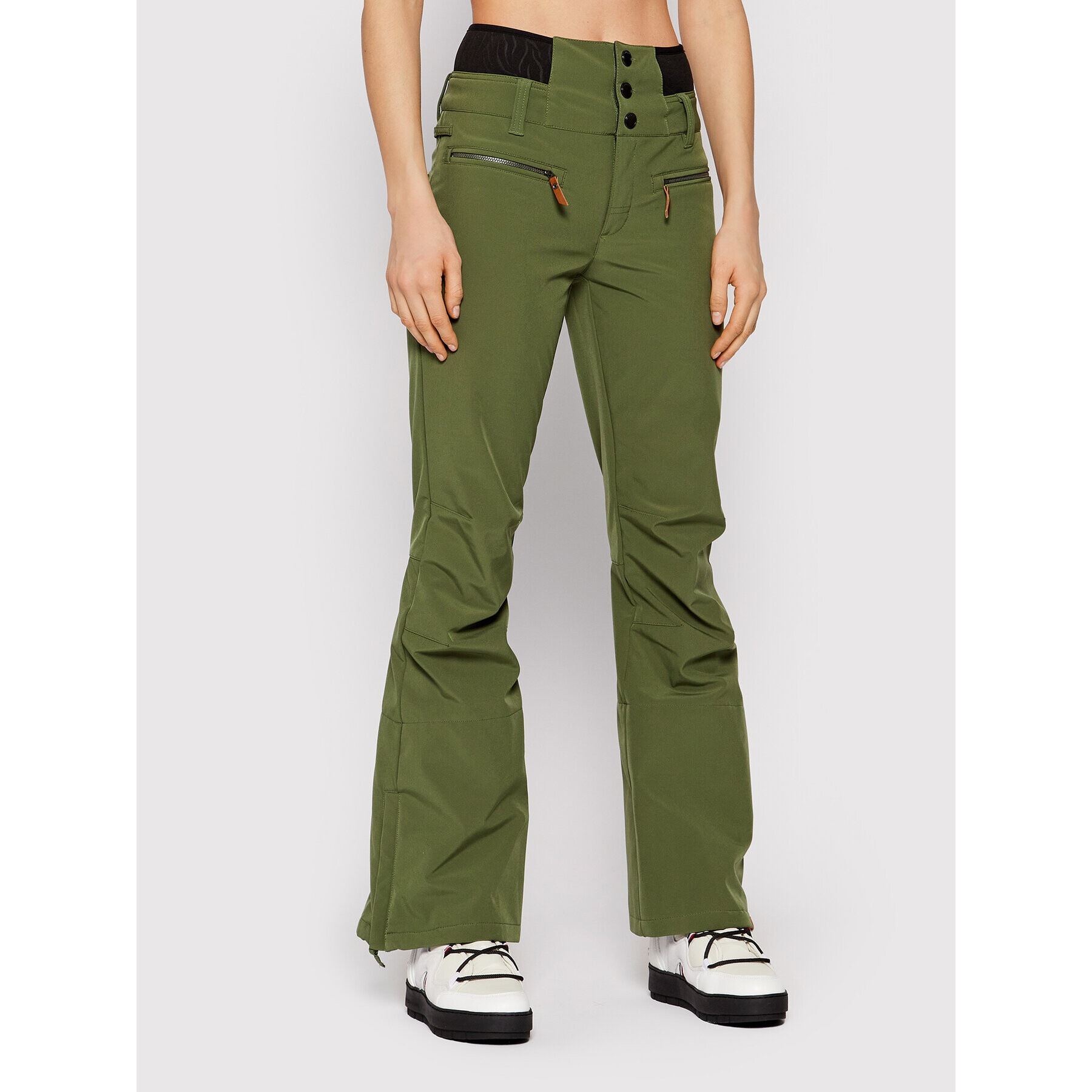 Roxy Pantaloni de schi Rising High ERJTP03118 Verde Skinny Fit - Pled.ro