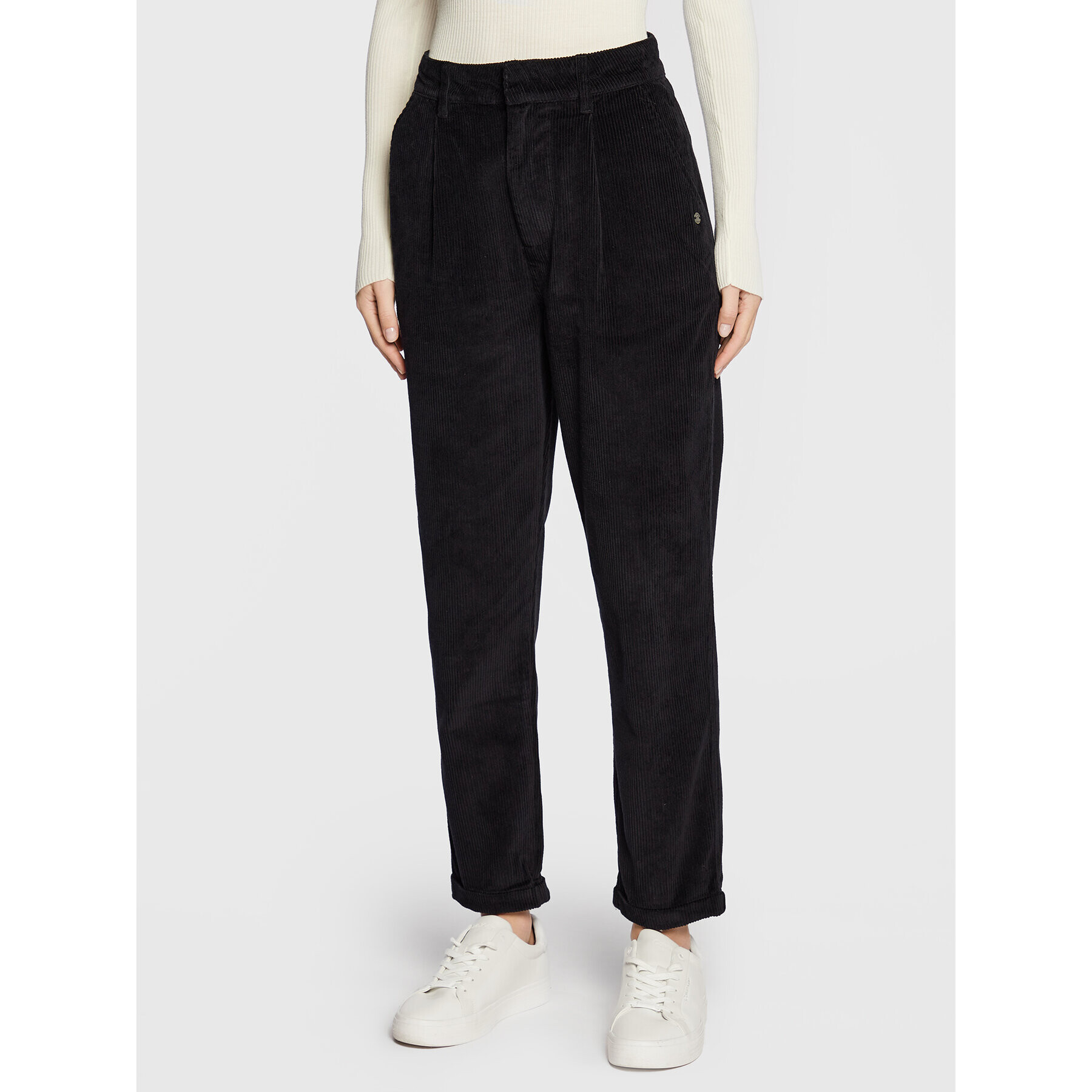 Roxy Pantaloni din material Glory Moments ERJNP03462 Negru Regular Fit - Pled.ro