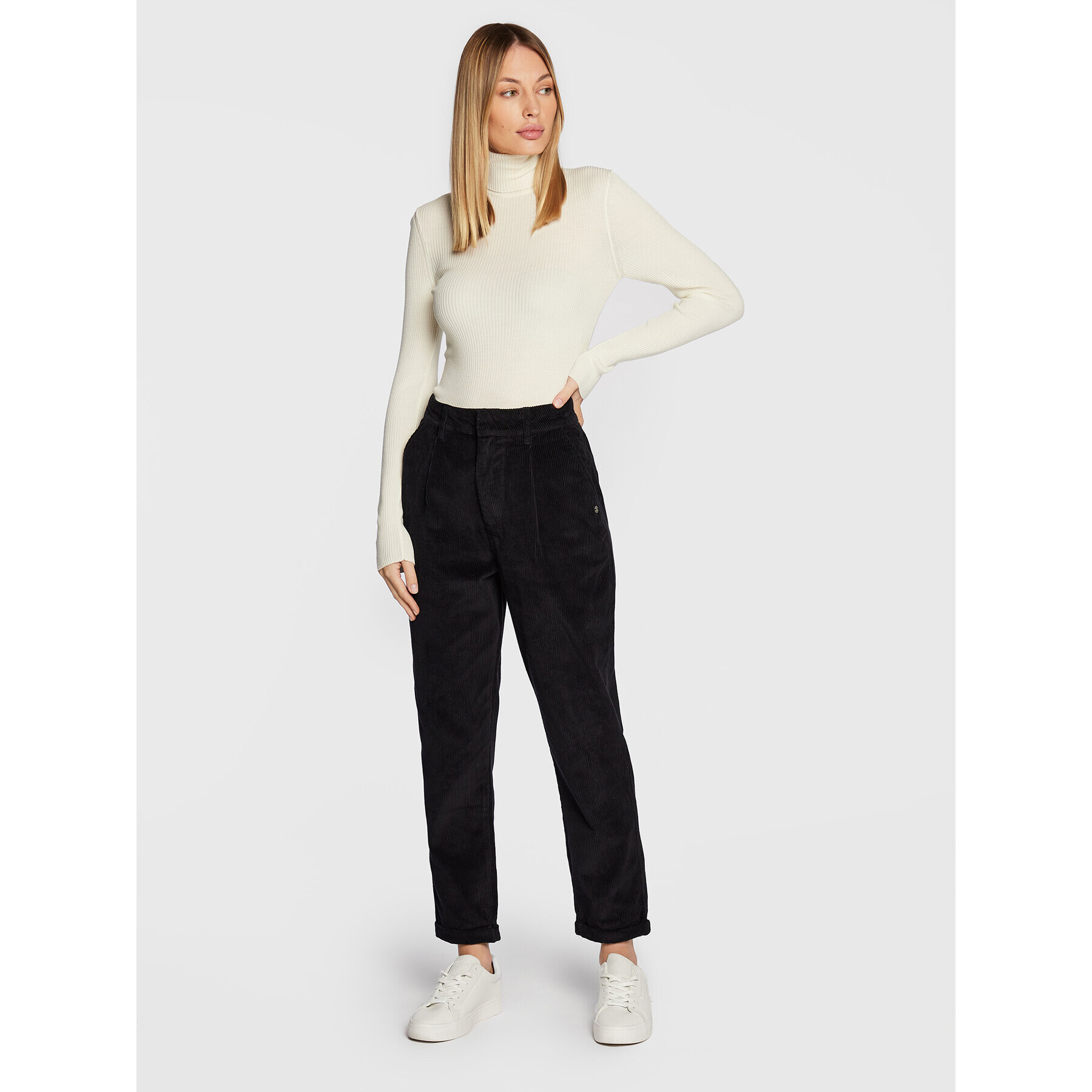 Roxy Pantaloni din material Glory Moments ERJNP03462 Negru Regular Fit - Pled.ro