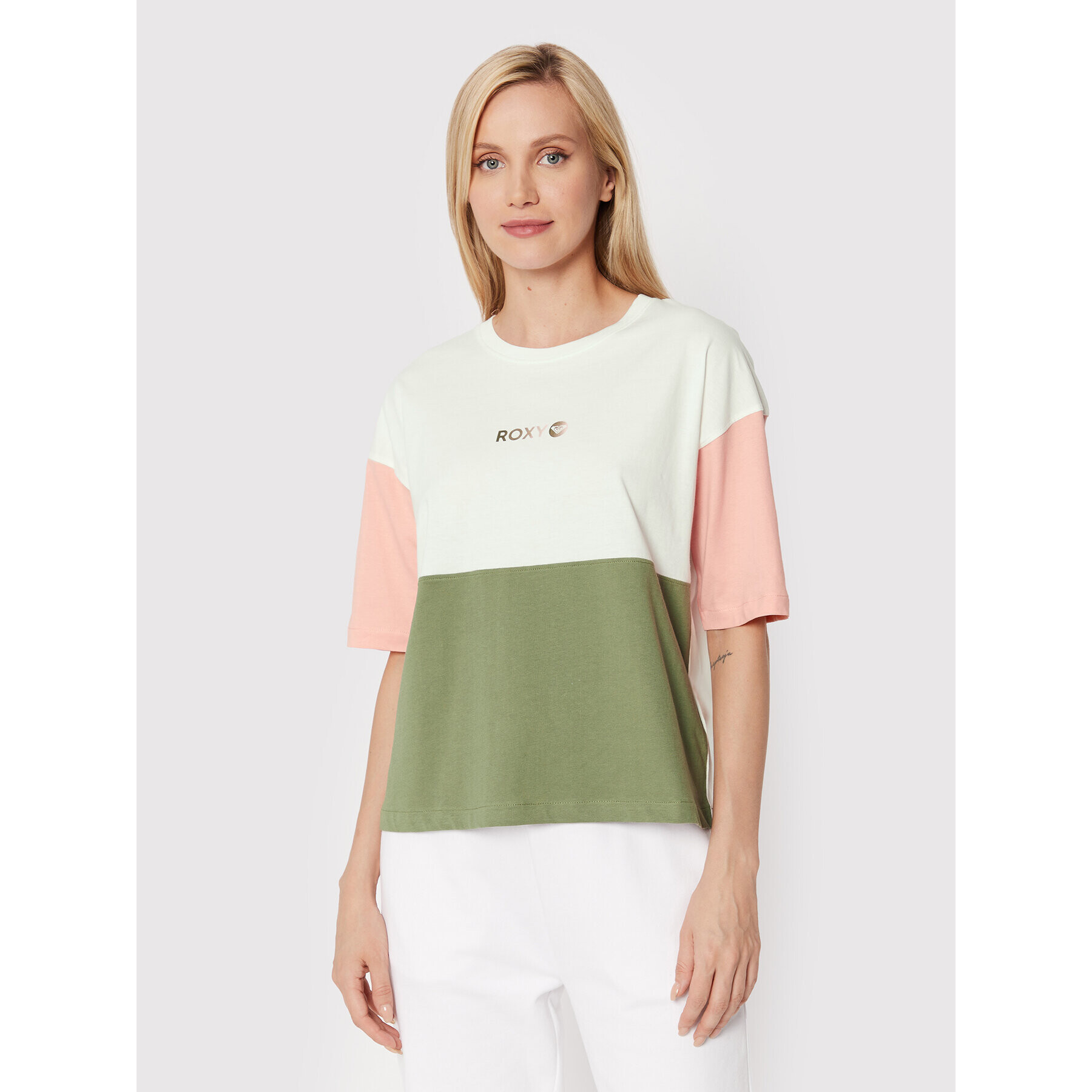 Roxy Tricou Eceg Super Day ERJZT05416 Colorat Relaxed Fit - Pled.ro