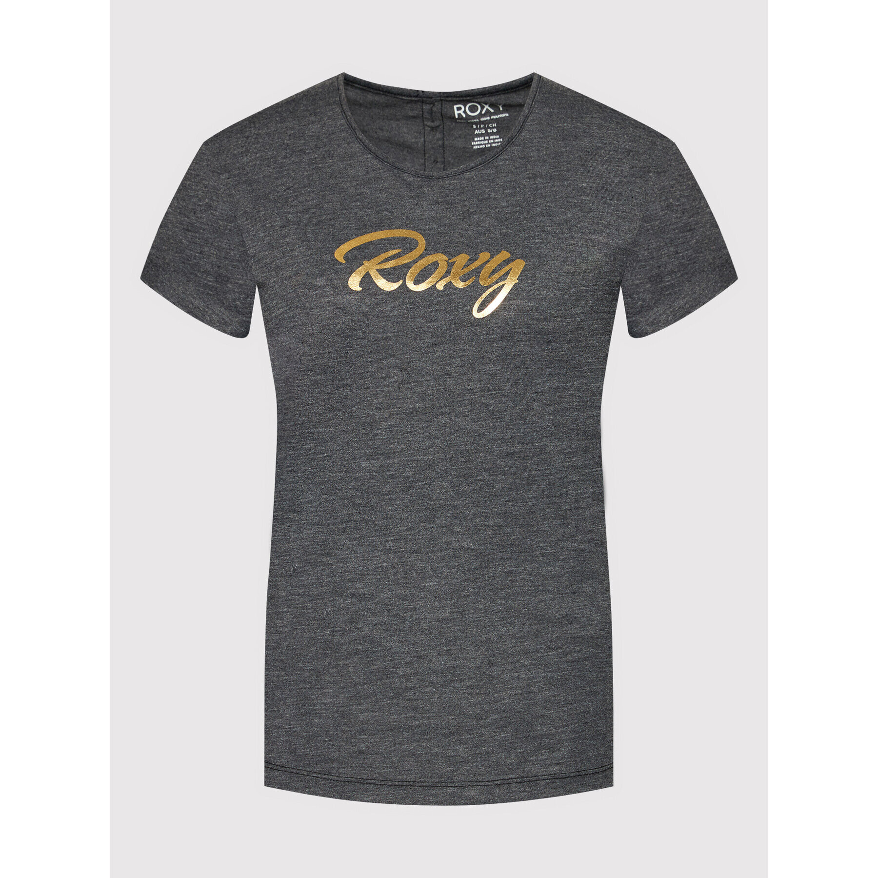 Roxy Tricou ERJZT05266 Gri Regular Fit - Pled.ro