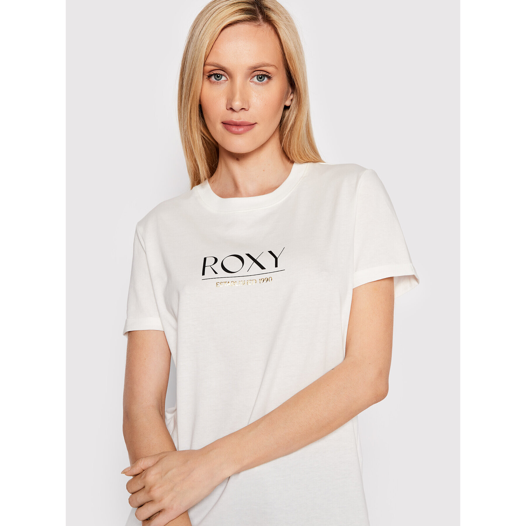 Roxy Tricou Noon Ocean ERJZT05424 Alb Regular Fit - Pled.ro